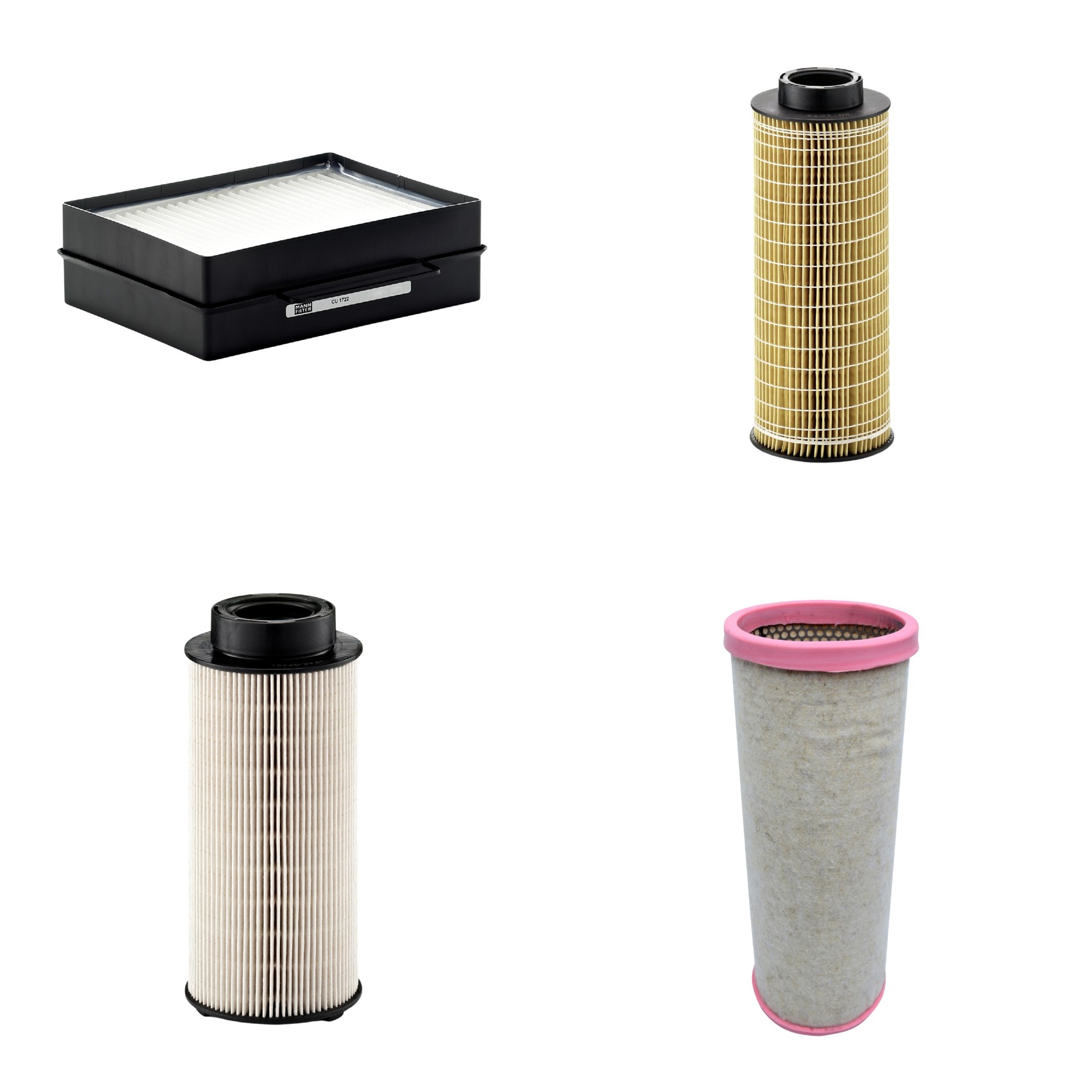Kit Filtros de Ar Combustível Cabine Ar Condicionado Óleo - Mann-Filter - CF1711 - CU1722 - HU1072x - PU941x
