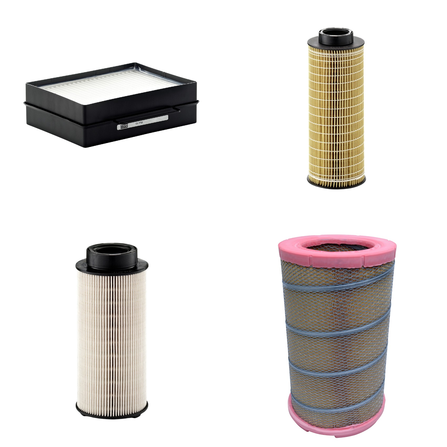 Kit Filtros de Ar Combustível Cabine Ar Condicionado Óleo - Mann-Filter - C301622 - CU1722 - HU1072x - PU941x
