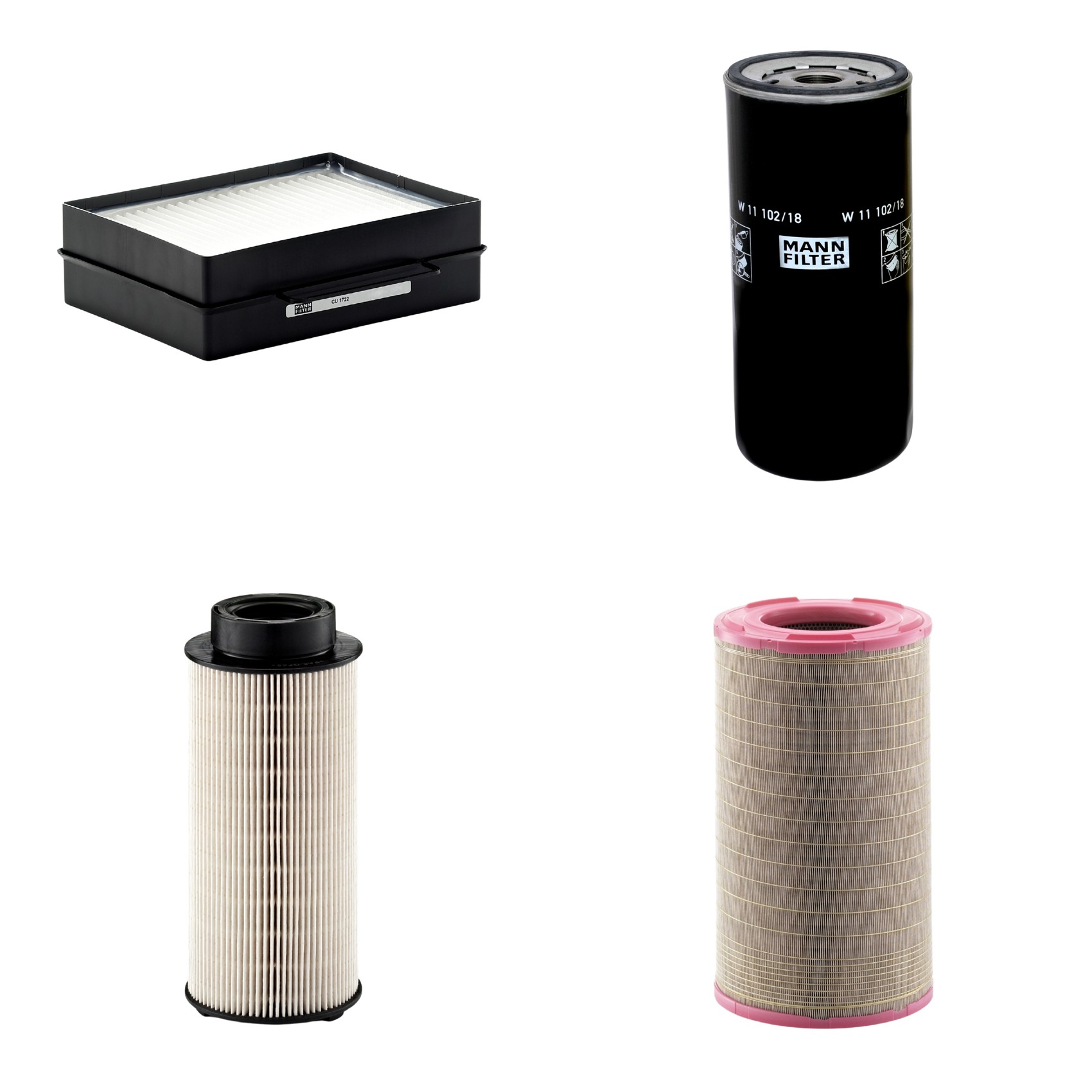 Kit Filtros de Ar Combustível Cabine Ar Condicionado Óleo - Mann-Filter - C301500 - CU1722 - PU941x - W11102/18