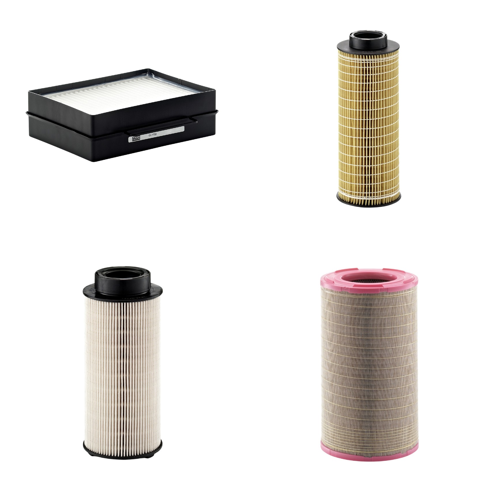 Kit Filtros de Ar Combustível Cabine Ar Condicionado Óleo - Mann-Filter - C301500 - CU1722 - HU1072x - PU941x