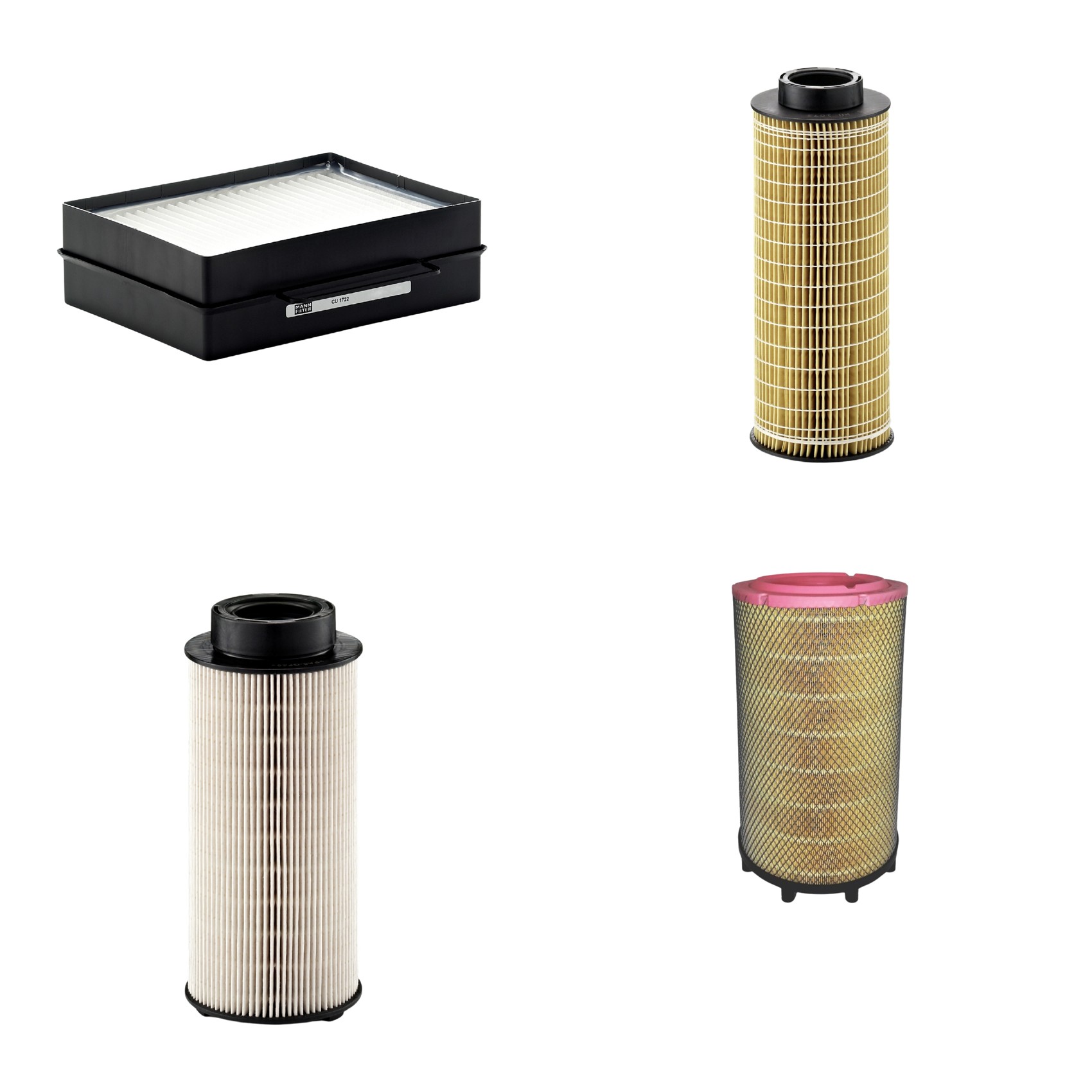 Kit Filtros de Ar Combustível Cabine Ar Condicionado Óleo - Mann-Filter - C31017/1 - CU1722 - HU1072x - PU941x
