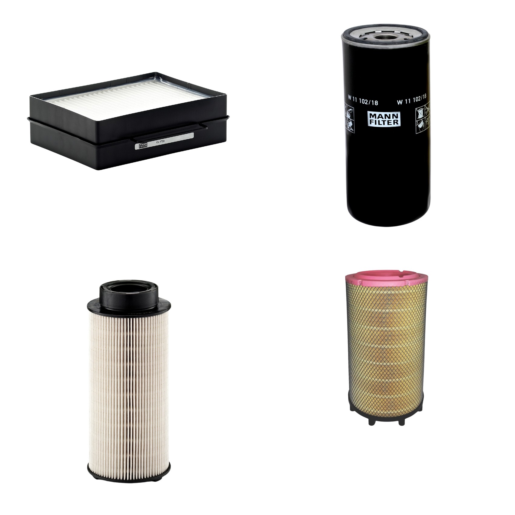 Kit Filtros de Ar Combustível Cabine Ar Condicionado Óleo - Mann-Filter - C31017/1 - CU1722 - PU941x - W11102/18