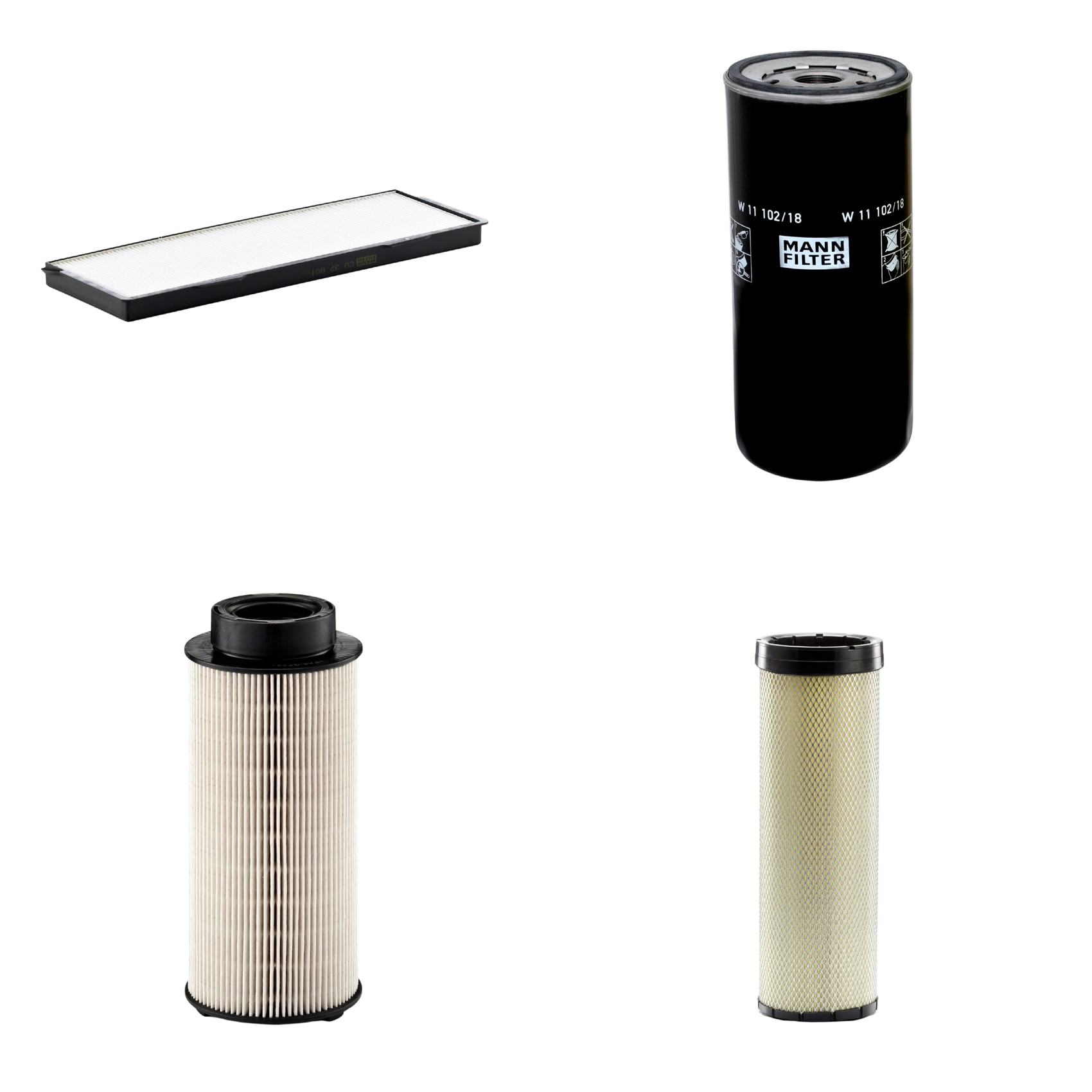 Kit Filtros de Ar Combustível Cabine Ar Condicionado Óleo - Mann-Filter - CF1720 - CU37001 - PU941x - W11102/18