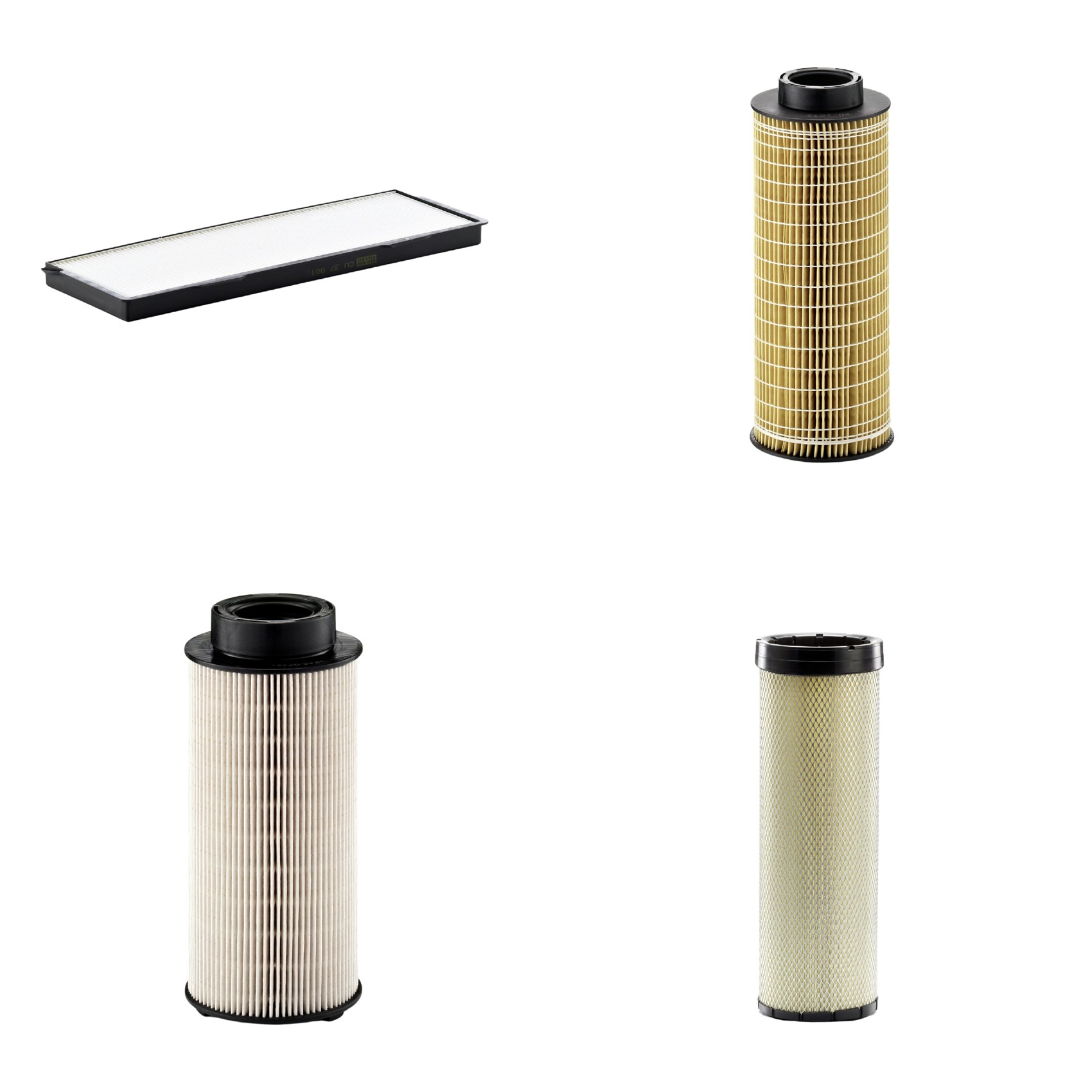 Kit Filtros de Ar Combustível Cabine Ar Condicionado Óleo - Mann-Filter - CF1720 - CU37001 - HU1072x - PU941x