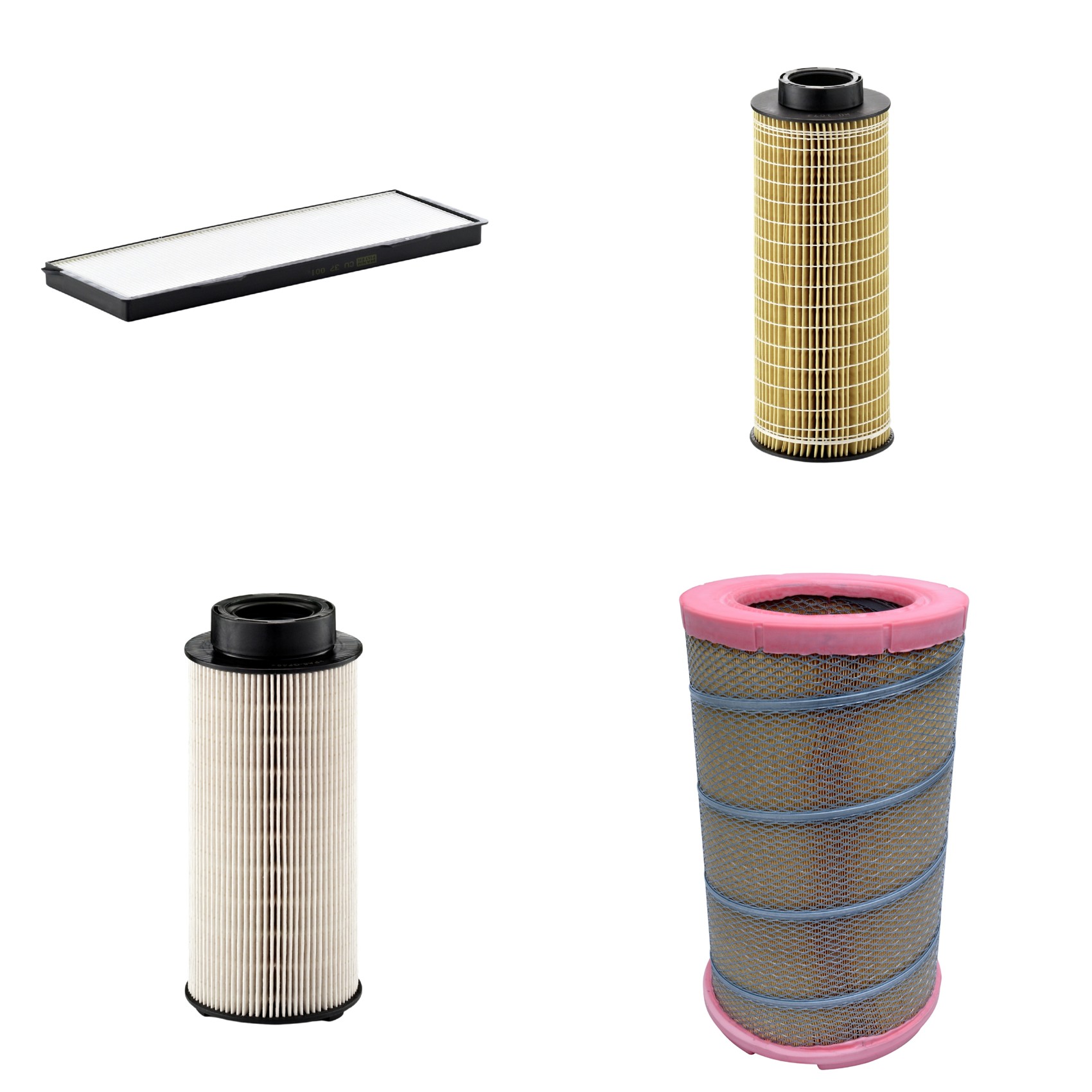 Kit Filtros de Ar Combustível Cabine Ar Condicionado Óleo - Mann-Filter - C301622 - CU37001 - HU1072x - PU941x