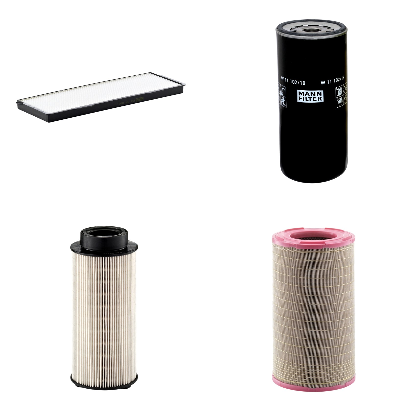 Kit Filtros de Ar Combustível Cabine Ar Condicionado Óleo - Mann-Filter - C301500 - CU37001 - PU941x - W11102/18