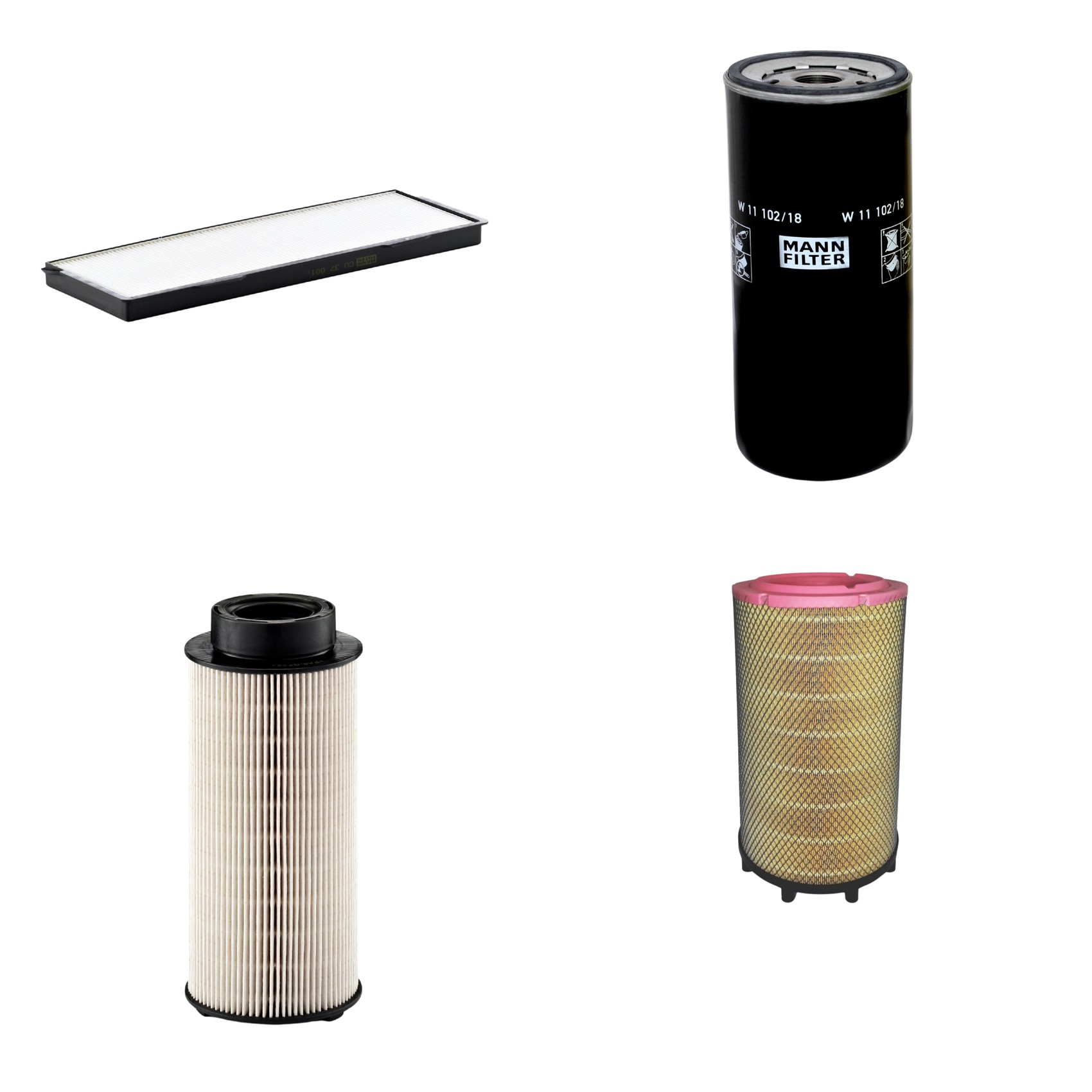 Kit Filtros de Ar Combustível Cabine Ar Condicionado Óleo - Mann-Filter - C31017/1 - CU37001 - PU941x - W11102/18