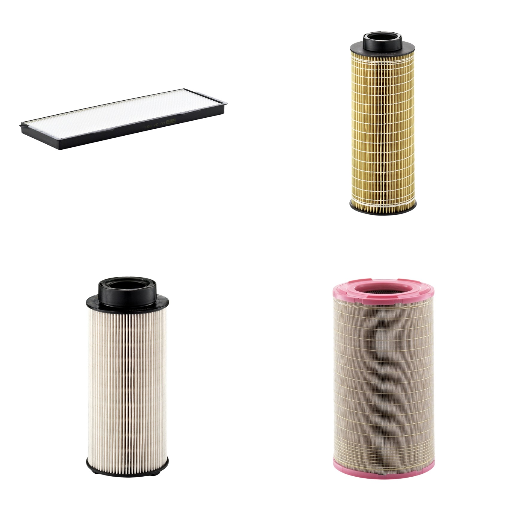 Kit Filtros de Ar Combustível Cabine Ar Condicionado Óleo - Mann-Filter - C301500 - CU37001 - HU1072x - PU941x