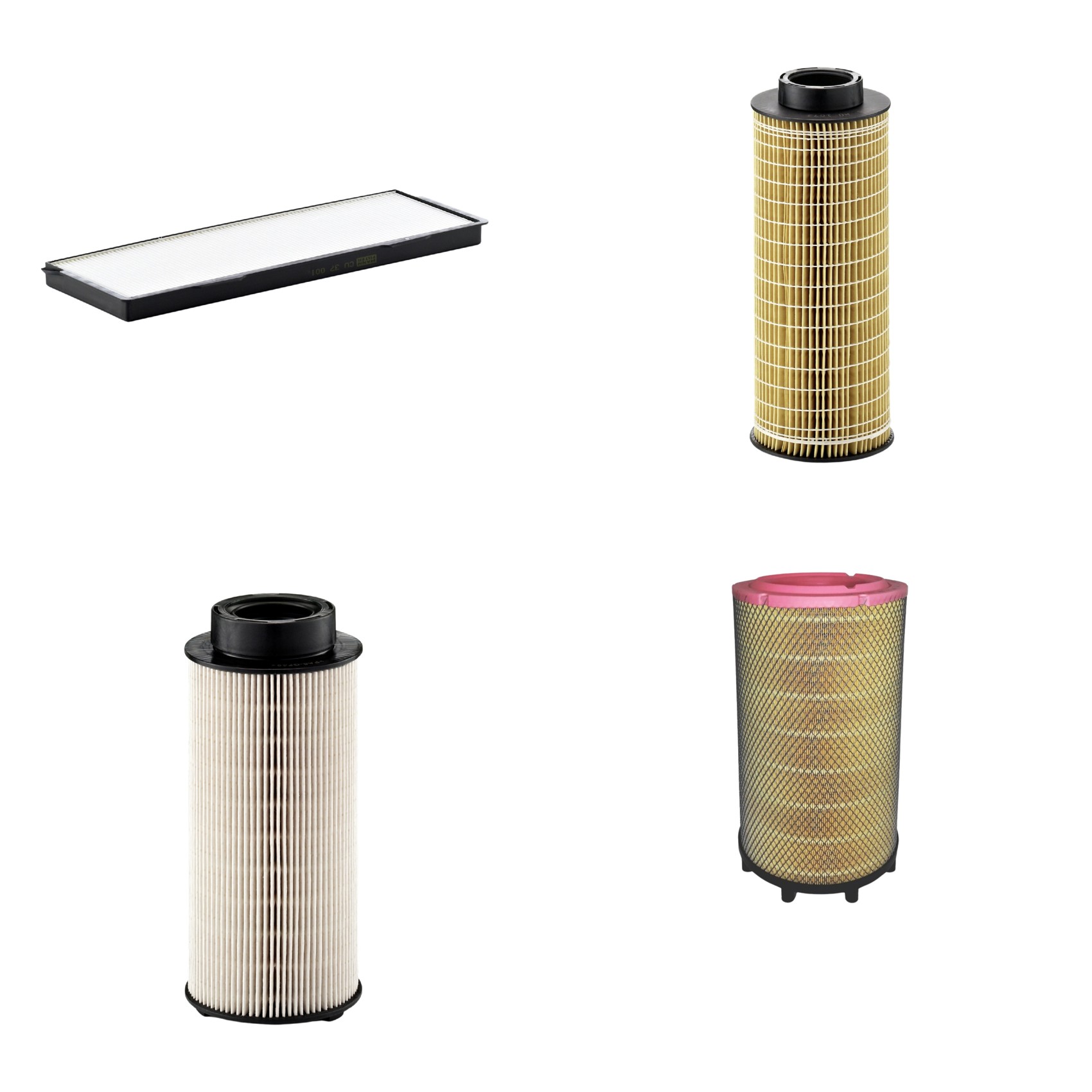 Kit Filtros de Ar Combustível Cabine Ar Condicionado Óleo - Mann-Filter - C31017/1 - CU37001 - HU1072x - PU941x