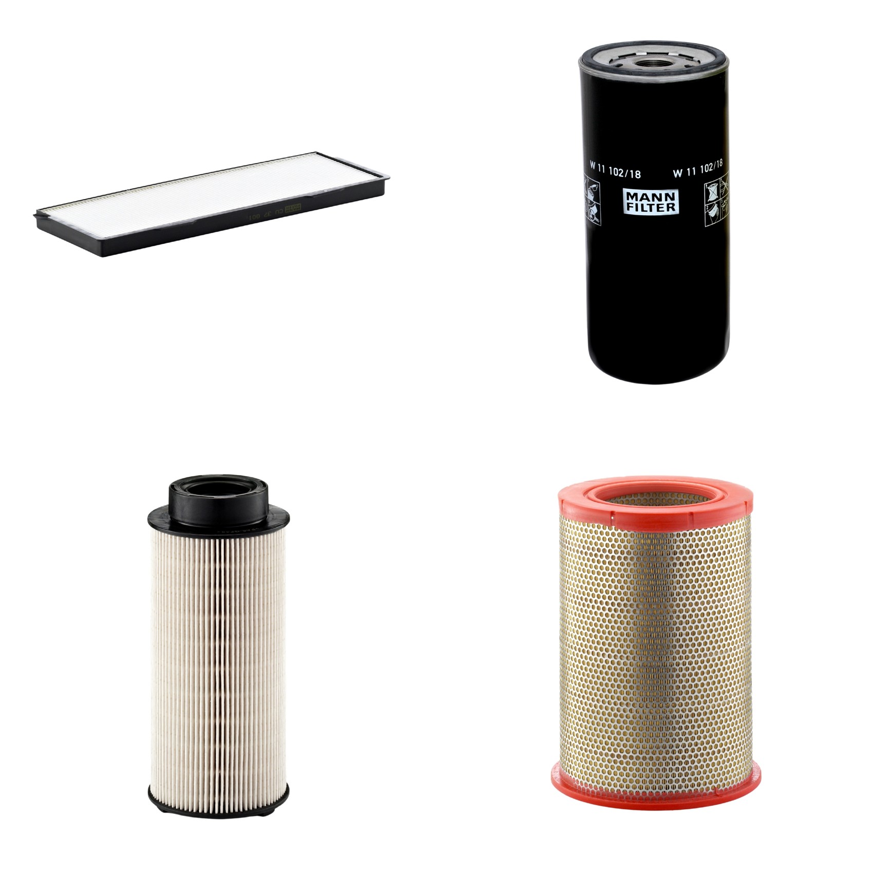 Kit Filtros de Ar Combustível Cabine Ar Condicionado Óleo - Mann-Filter - C301359 - CU37001 - PU941x - W11102/18