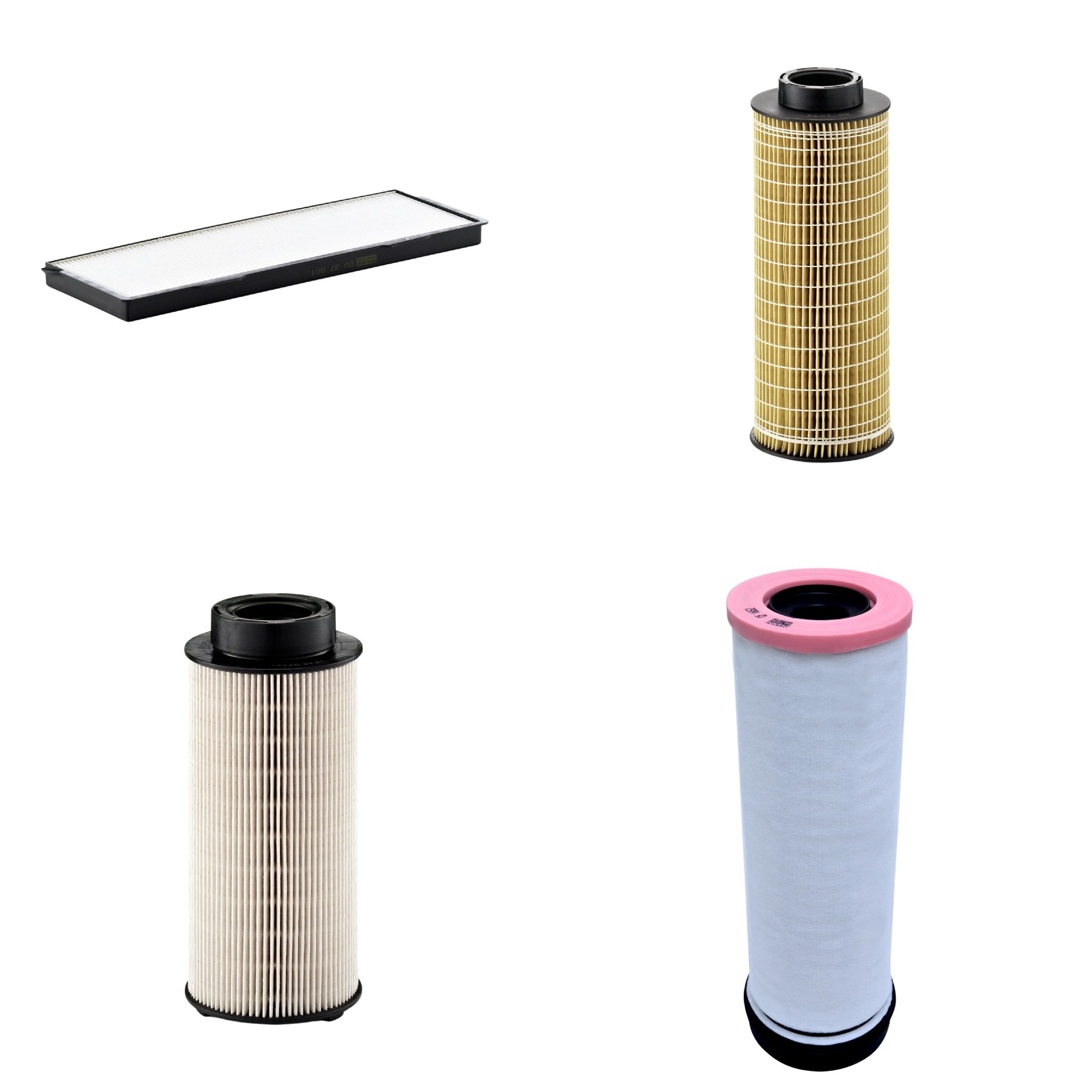 Kit Filtros de Ar Combustível Cabine Ar Condicionado Óleo - Mann-Filter - CF1652 - CU37001 - HU1072x - PU941x