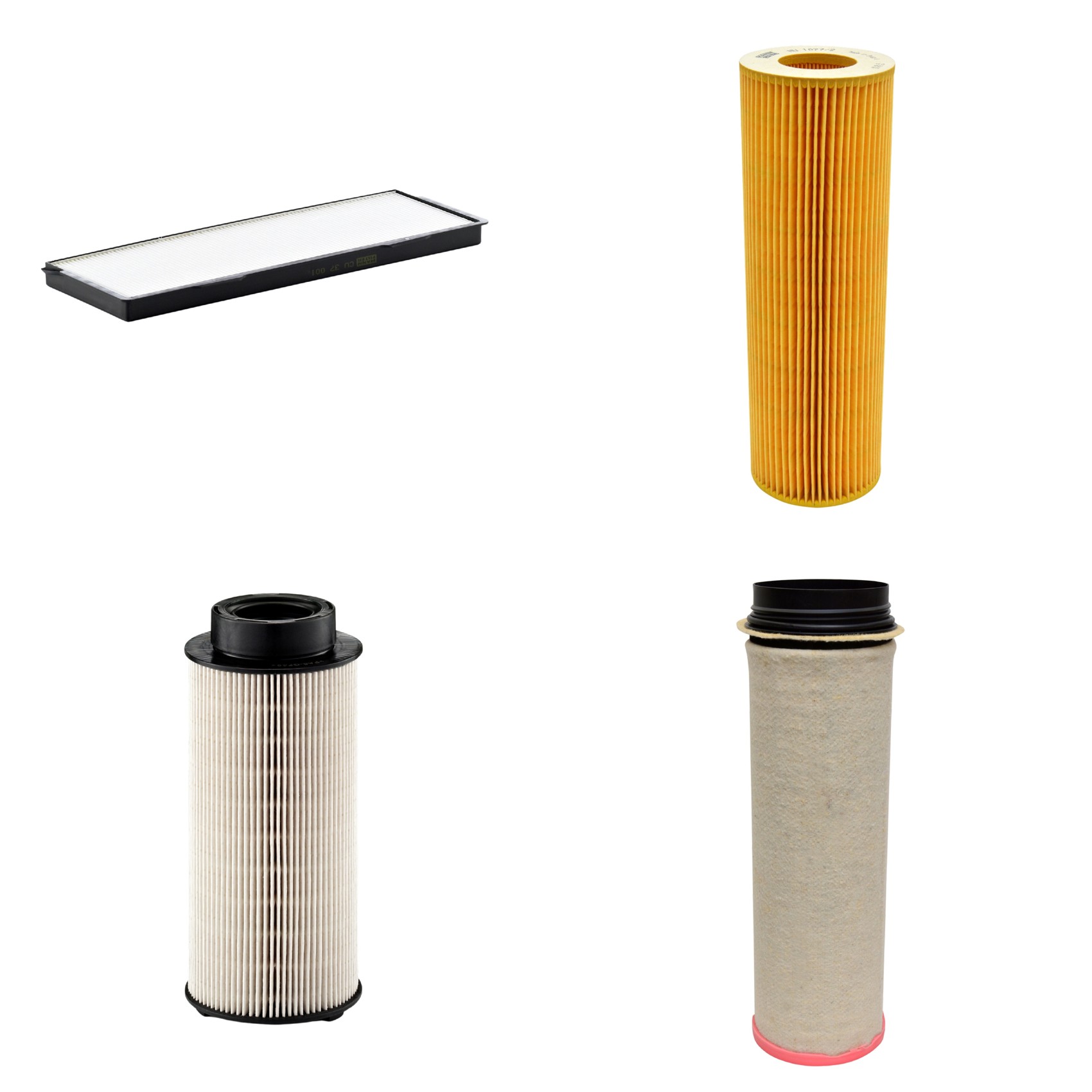 Kit Filtros de Ar Combustível Cabine Ar Condicionado Óleo - Mann-Filter - CF1651 - CU37001 - HU1077/2z - PU941x