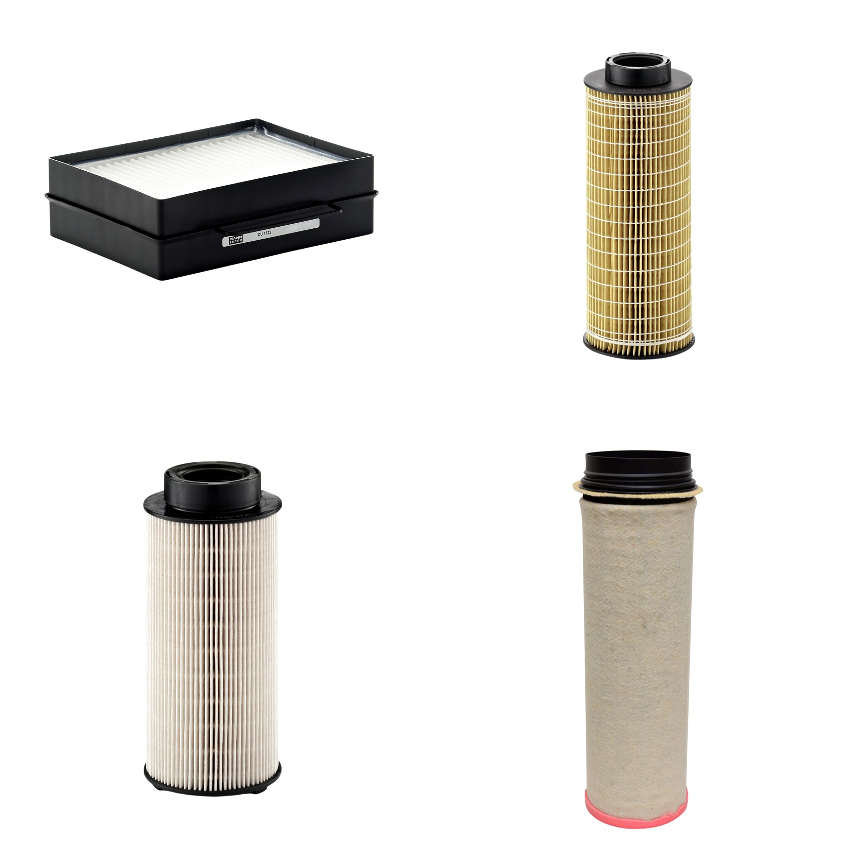 Kit Filtros de Ar Combustível Cabine Ar Condicionado Óleo - Mann-Filter - CF1651 - CU1722 - HU1072x - PU941x