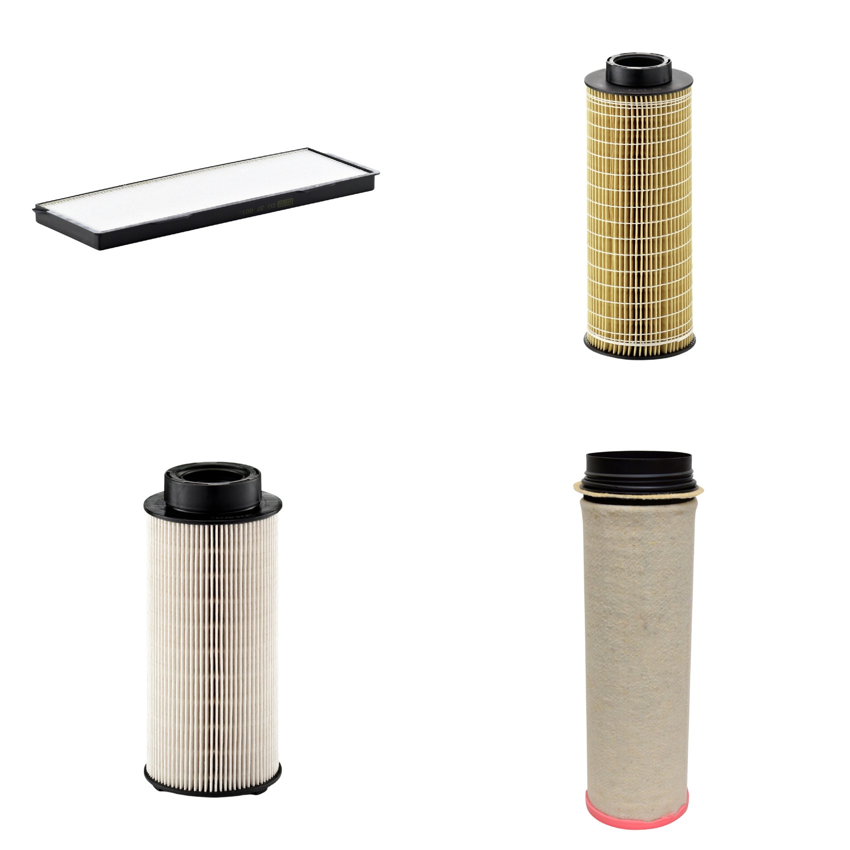 Kit Filtros de Ar Combustível Cabine Ar Condicionado Óleo - Mann-Filter - CF1651 - CU37001 - HU1072x - PU941x