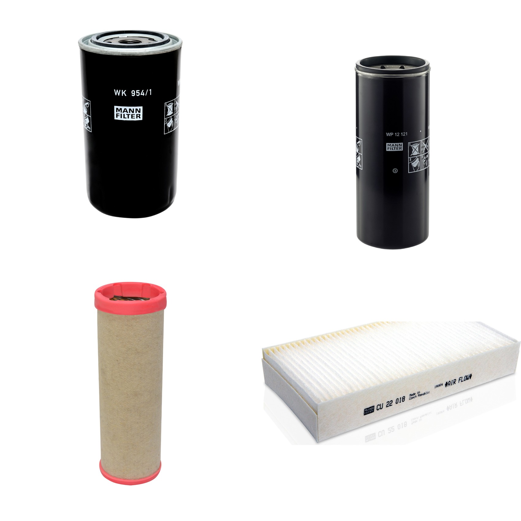 Kit Filtros de Ar Combustível Cabine Ar Condicionado Óleo - Mann-Filter - CF1552 - CU22018 - WK954/1x - WP12121
