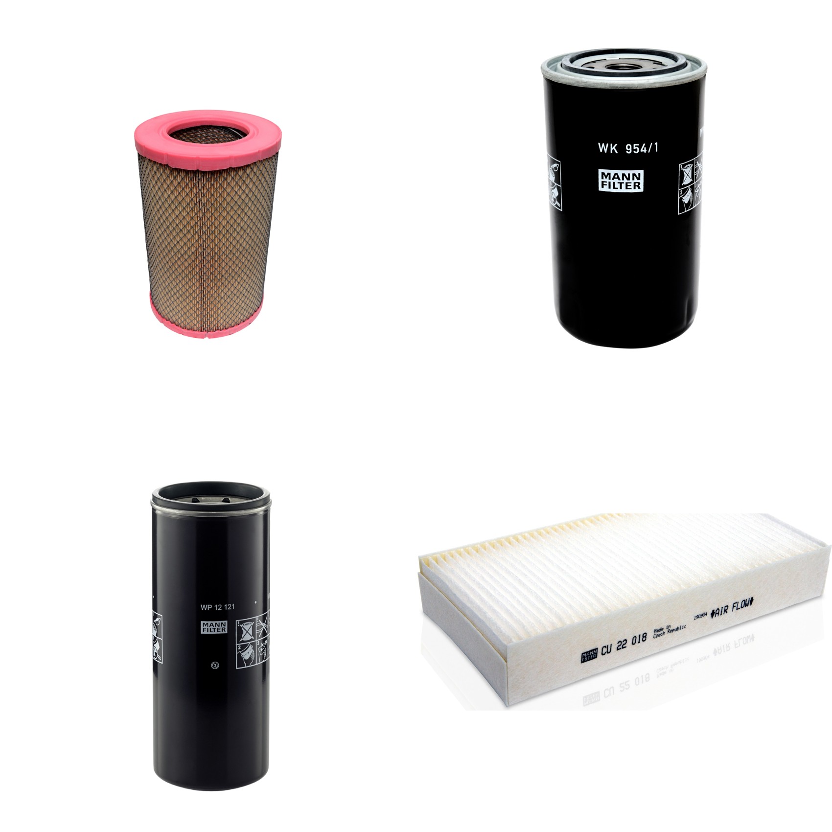 Kit Filtros de Ar Combustível Cabine Ar Condicionado Óleo - Mann-Filter - C27830 - CU22018 - WK954/1x - WP12121