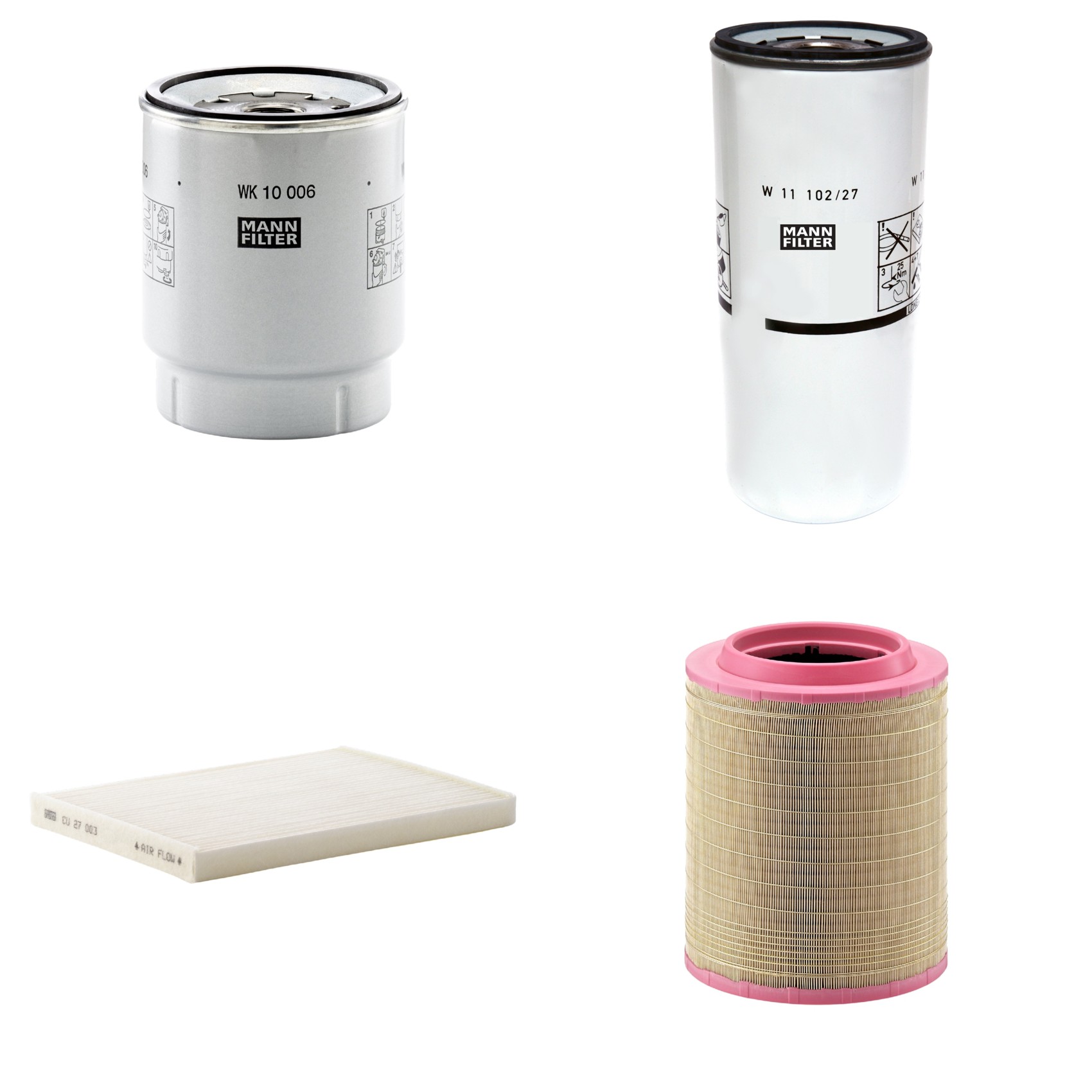 Kit Filtros de Ar Combustível Cabine Ar Condicionado Óleo - Mann-Filter - C331460/1 - CU27003 - W11102/27 - WK10006z