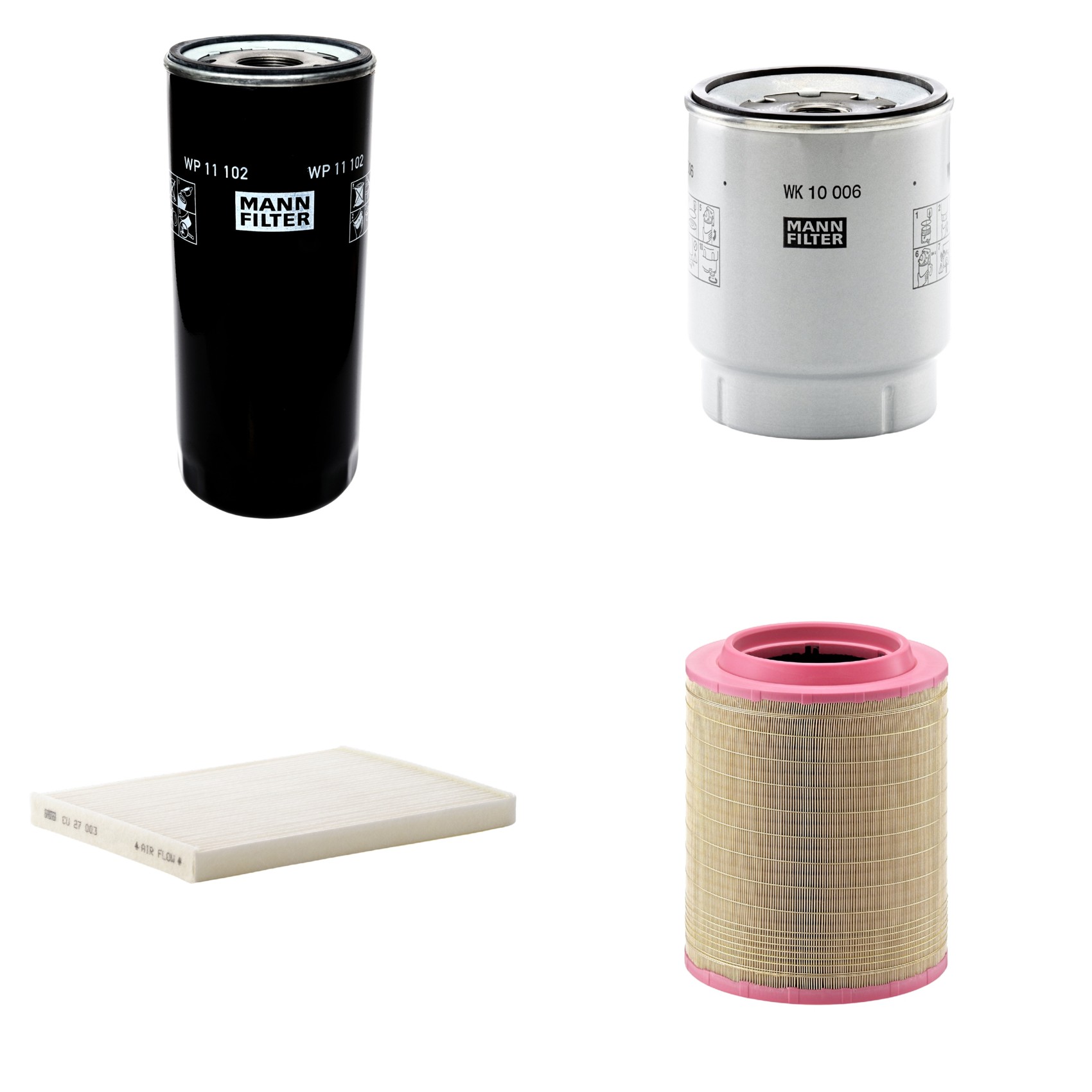Kit Filtros de Ar Combustível Cabine Ar Condicionado Óleo - Mann-Filter - C331460/1 - CU27003 - WK10006z - WP11102