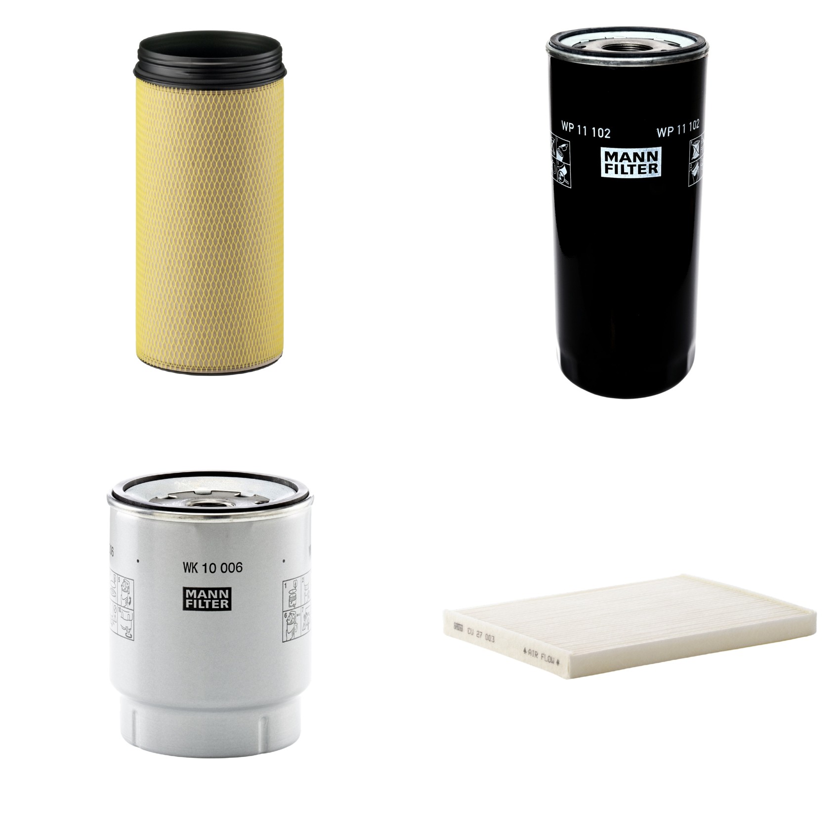 Kit Filtros de Ar Combustível Cabine Ar Condicionado Óleo - Mann-Filter - CF1940 - CU27003 - WK10006z - WP11102