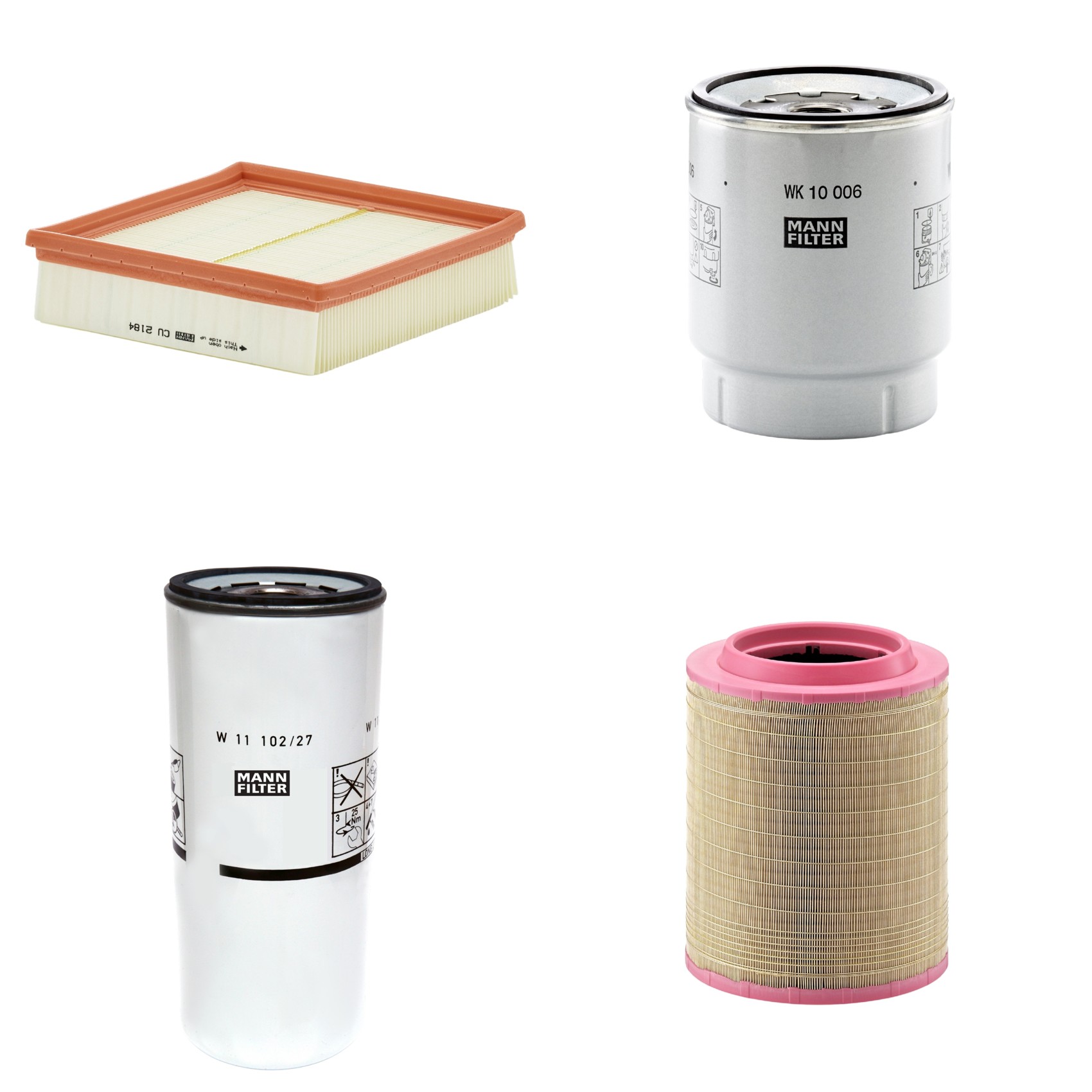Kit Filtros de Ar Combustível Cabine Ar Condicionado Óleo - Mann-Filter - C331460/1 - CU2184 - W11102/27 - WK10006z