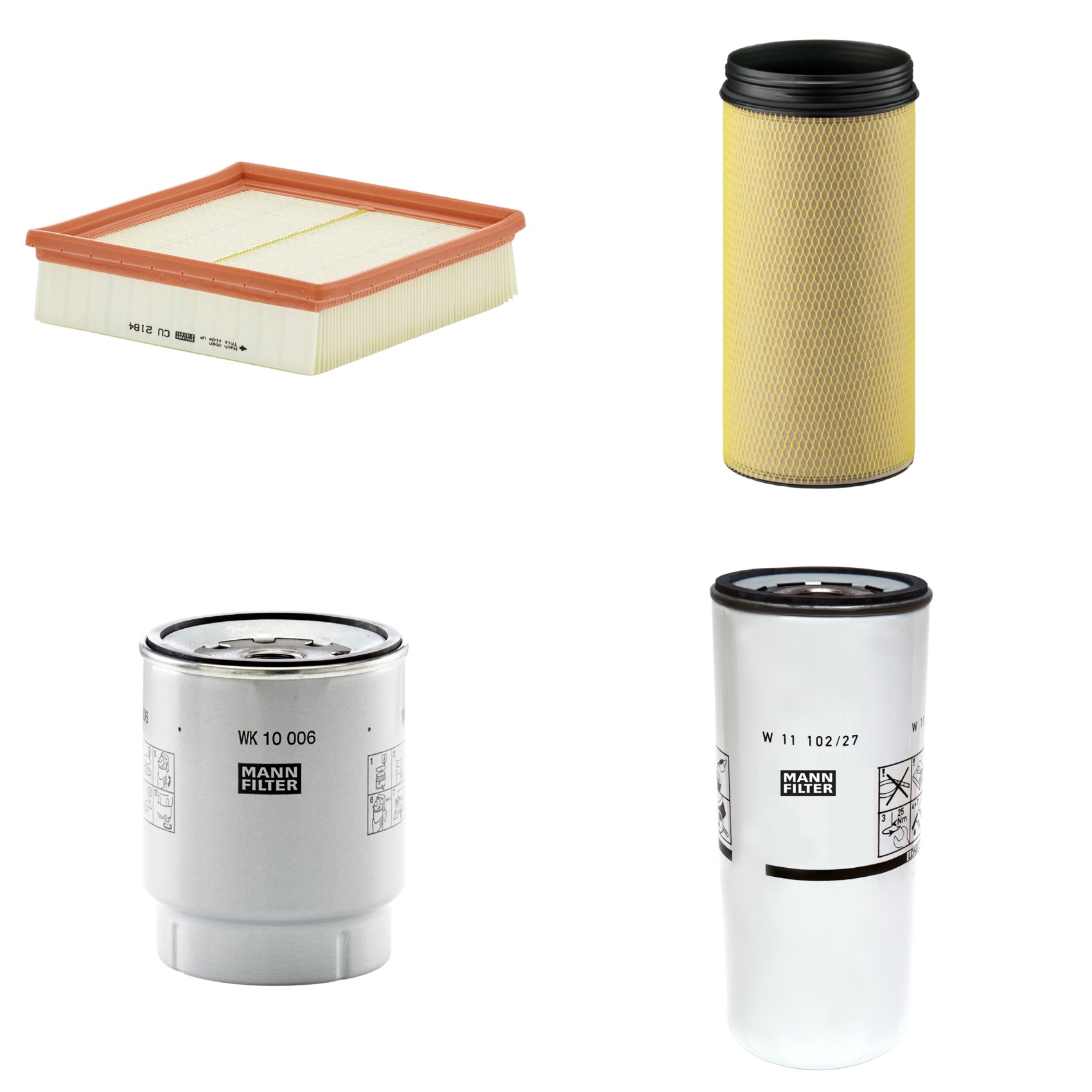 Kit Filtros de Ar Combustível Cabine Ar Condicionado Óleo - Mann-Filter - CF1940 - CU2184 - W11102/27 - WK10006z