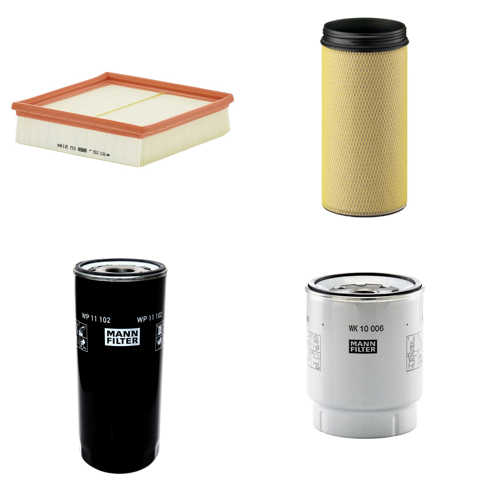 Kit Filtros de Ar Combustível Cabine Ar Condicionado Óleo - Mann-Filter - CF1940 - CU2184 - WK10006z - WP11102