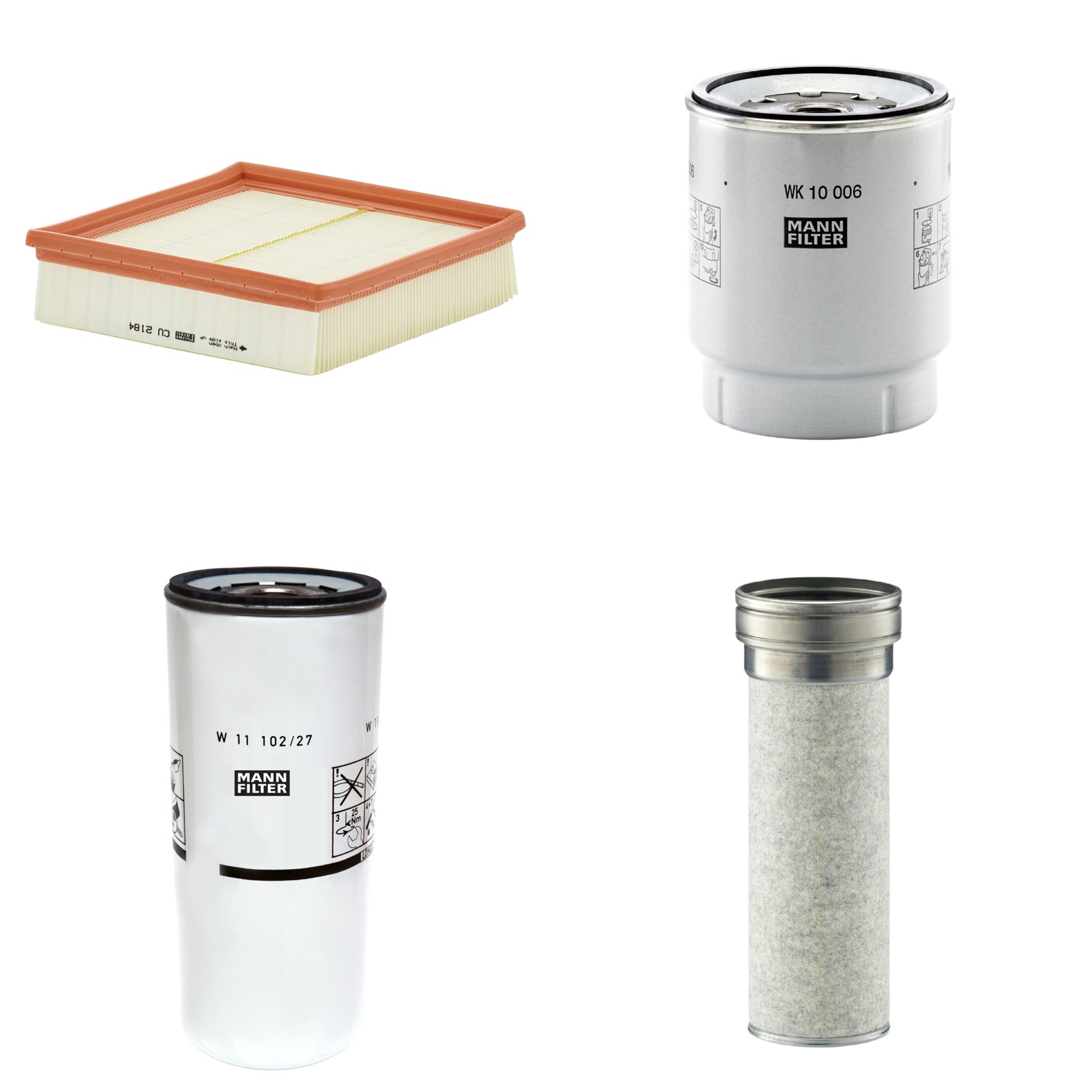 Kit Filtros de Ar Combustível Cabine Ar Condicionado Óleo - Mann-Filter - CF1510/1 - CU2184 - W11102/27 - WK10006z