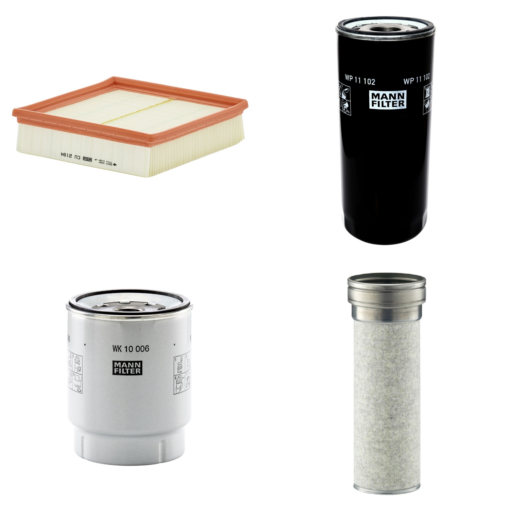 Kit Filtros de Ar Combustível Cabine Ar Condicionado Óleo - Mann-Filter - CF1510/1 - CU2184 - WK10006z - WP11102