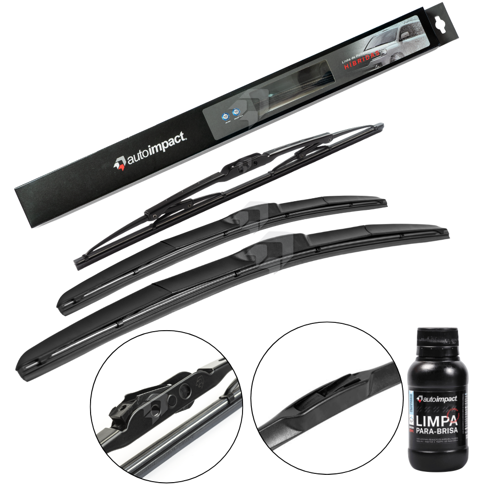Kit de Palhetas do Limpador do Parabrisa e Traseira - Autoimpact - HI21 / HI19 / PU13