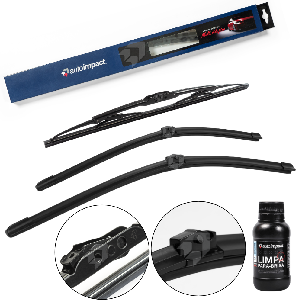 Kit de Palhetas do Limpador do Parabrisa e Traseira - Autoimpact - MA24 / MA20 / PU14