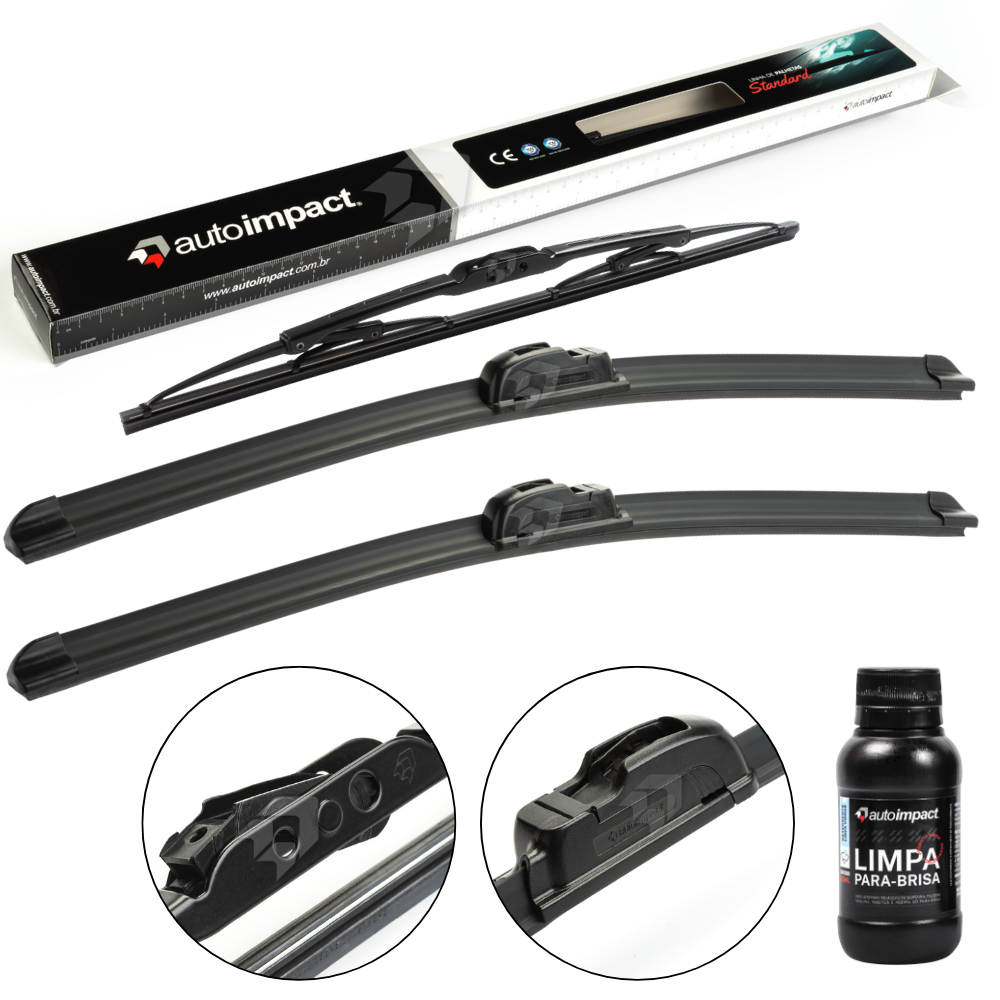 Kit de Palhetas do Limpador do Parabrisa e Traseira - Autoimpact - PA16 / PU13