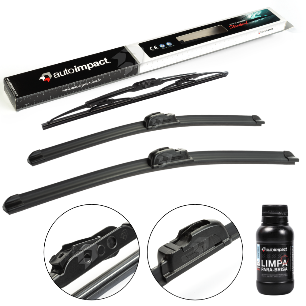 Kit de Palhetas do Limpador do Parabrisa e Traseira - Autoimpact - PA21 / PA17 / PU13