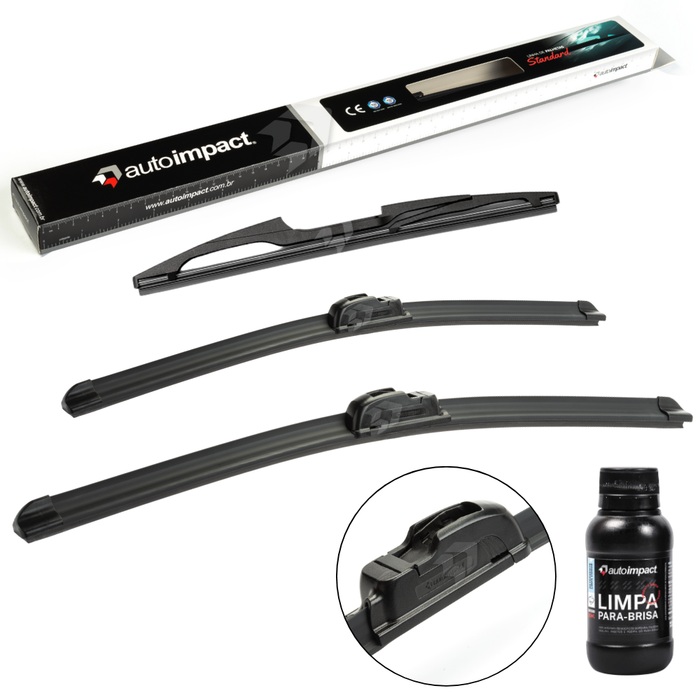 Kit de Palhetas do Limpador do Parabrisa e Traseira - Autoimpact - PA22 / PA16 / TR10