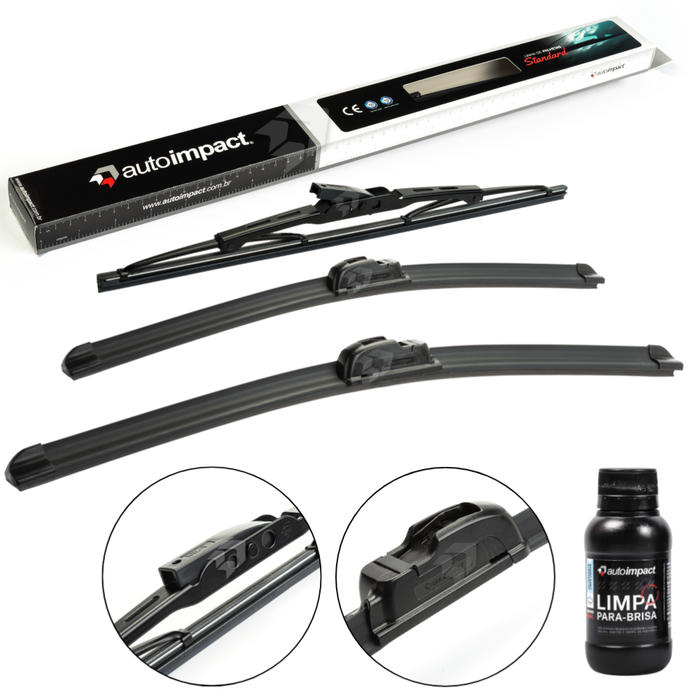 Kit de Palhetas do Limpador do Parabrisa e Traseira - Autoimpact - PA26 / PA16 / PU11