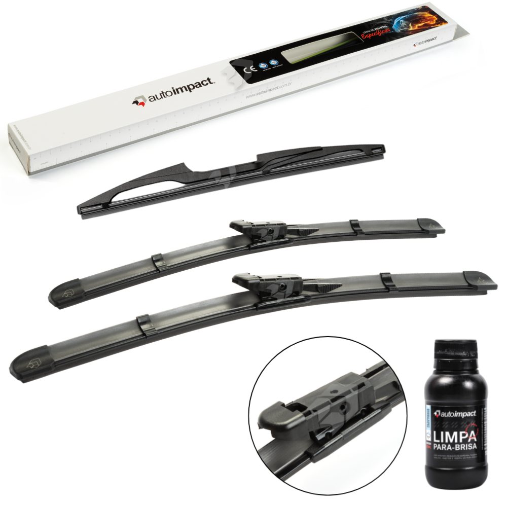 Kit de Palhetas do Limpador do Parabrisa e Traseira - Autoimpact - PB22 / PB18 / TR12