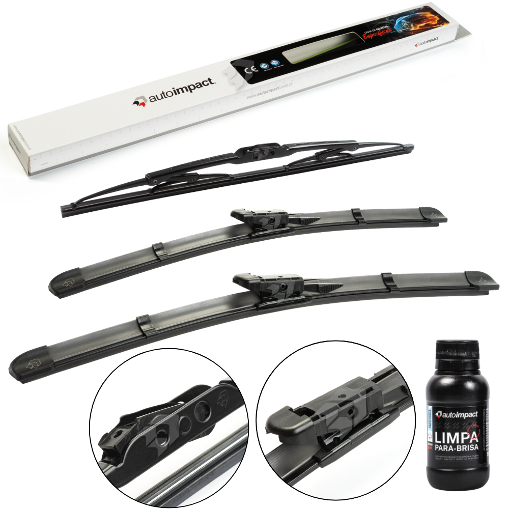 Kit de Palhetas do Limpador do Parabrisa e Traseira - Autoimpact - PB24 / PB20 / PU14