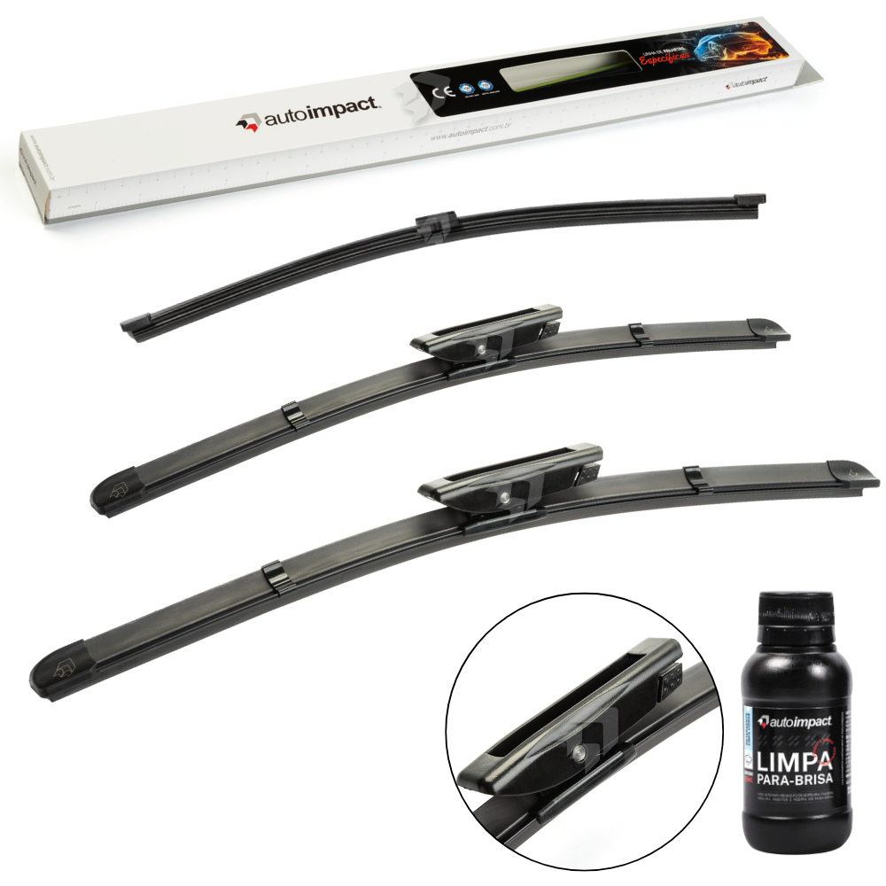 Kit de Palhetas do Limpador do Parabrisa e Traseira - Autoimpact - PD22 / PD16 / TS10