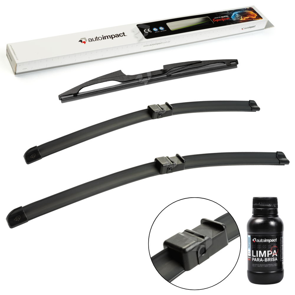 Kit de Palhetas do Limpador do Parabrisa e Traseira - Autoimpact - PE22 / PE17 / TR12