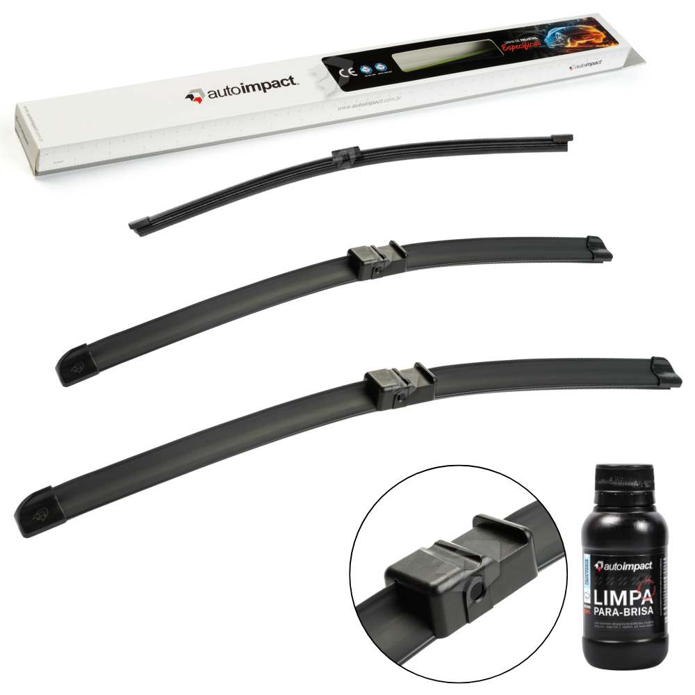 Kit de Palhetas do Limpador do Parabrisa e Traseira - Autoimpact - PE26 / PE19 / TS14