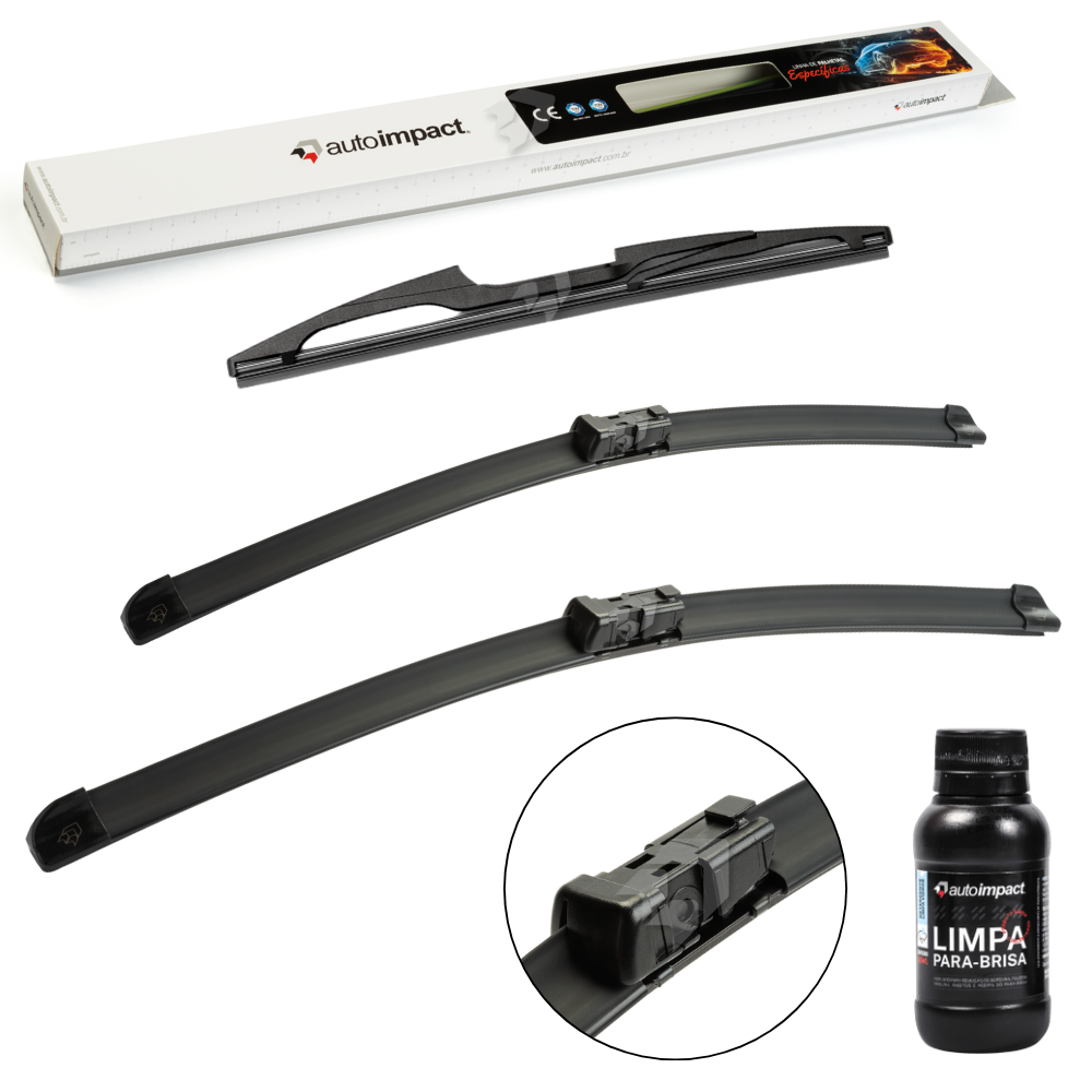 Kit de Palhetas do Limpador do Parabrisa e Traseira - Autoimpact - PF22 / PF20 / TR10