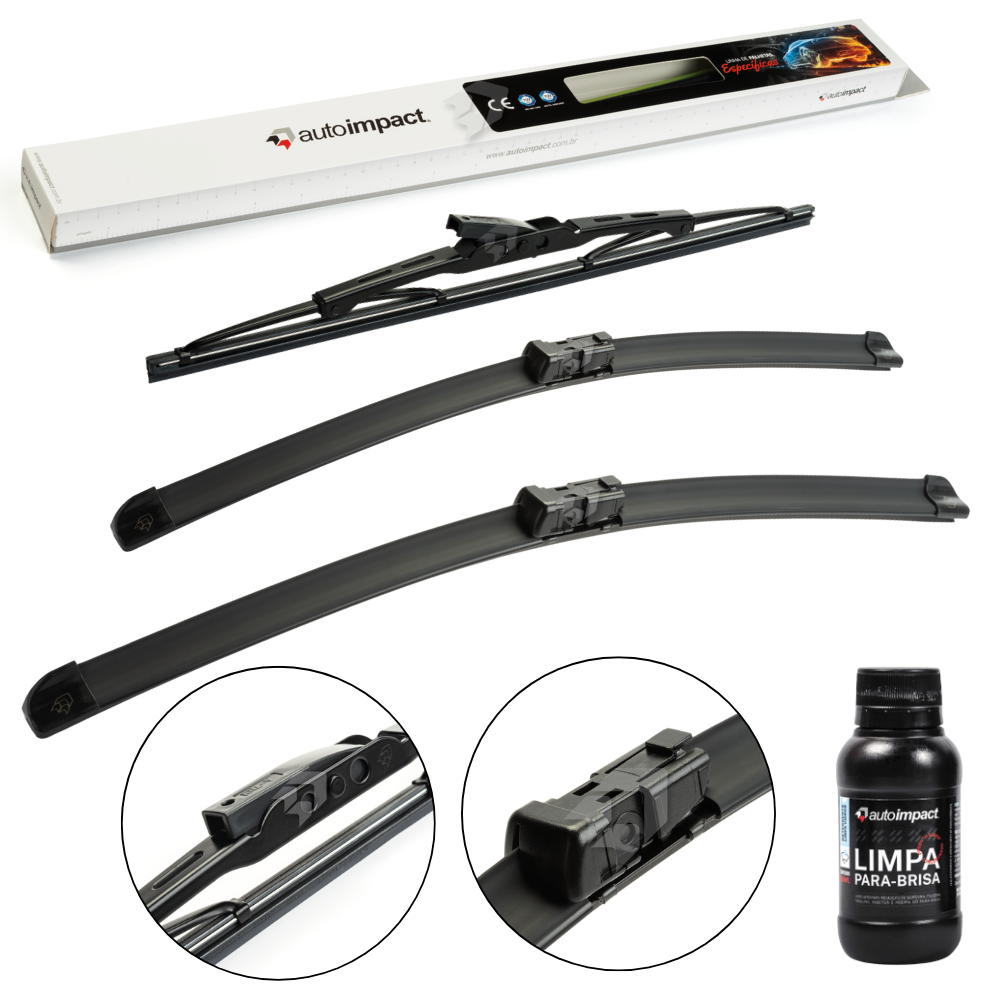 Kit de Palhetas do Limpador do Parabrisa e Traseira - Autoimpact - PF24 / PF21 / PU11