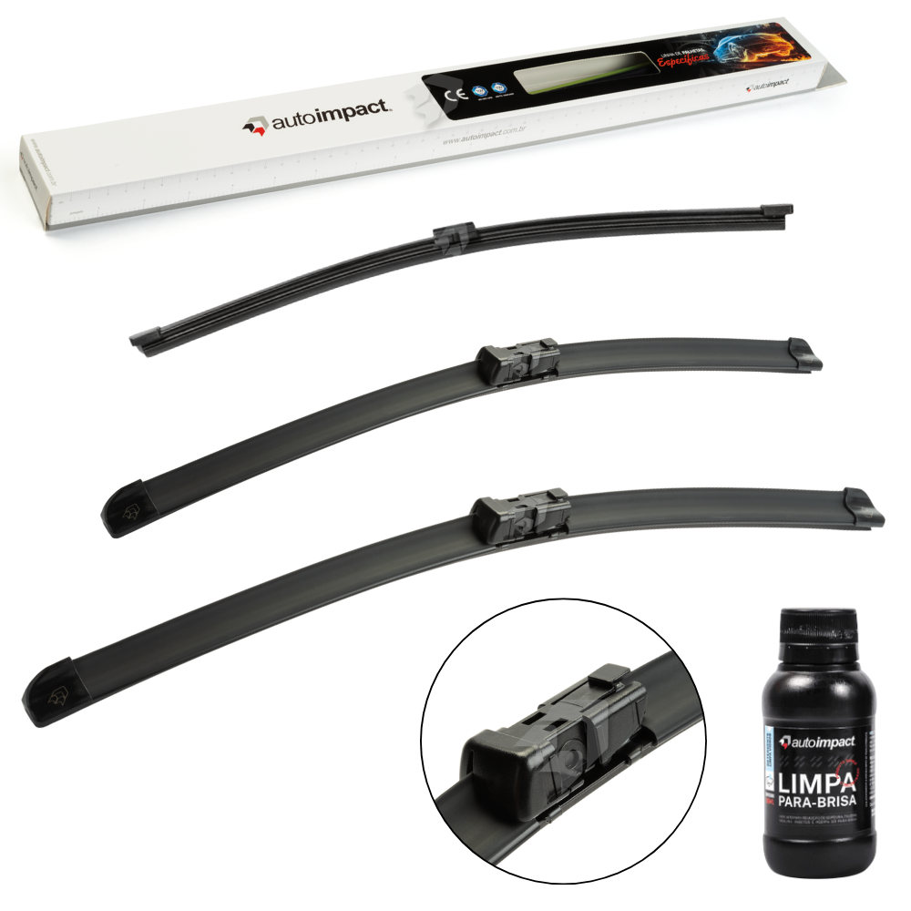 Kit de Palhetas do Limpador do Parabrisa e Traseira - Autoimpact - PF24 / PF17 / TS10