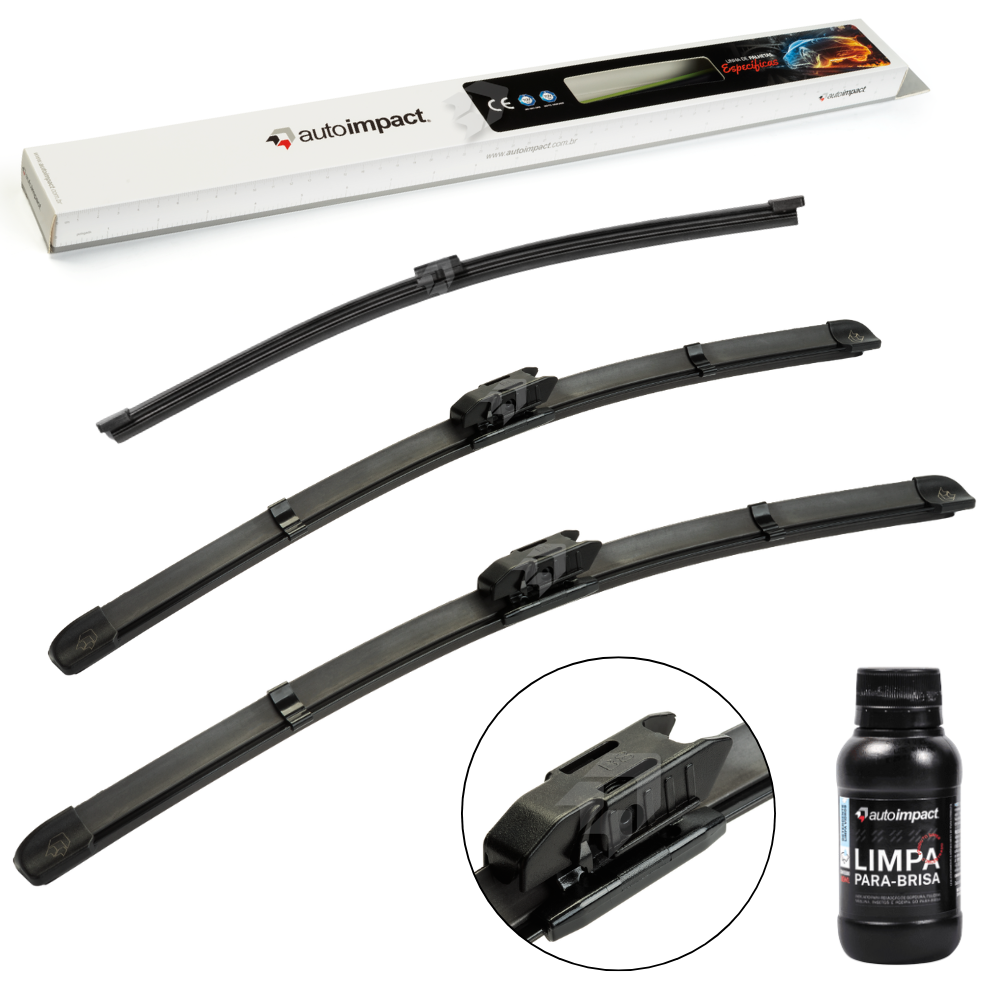 Kit de Palhetas do Limpador do Parabrisa e Traseira - Autoimpact - PJ24 / PJ20 / TS12