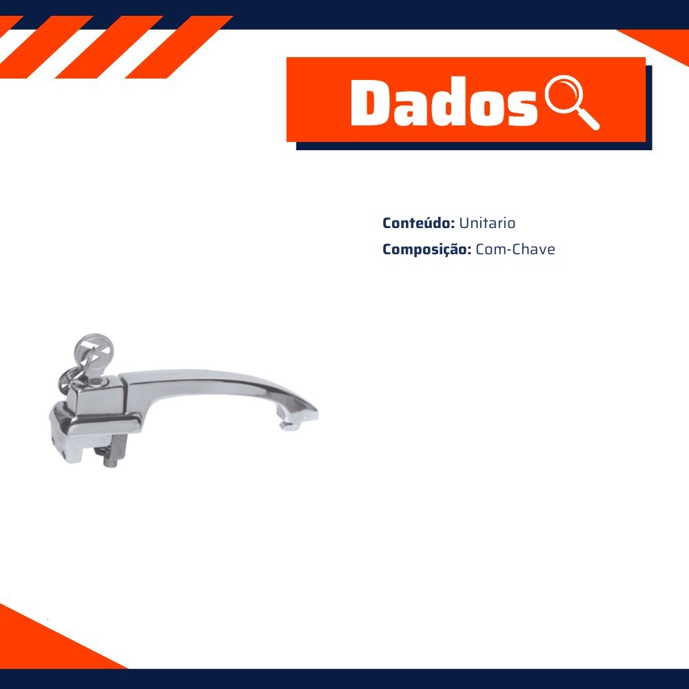 Maçaneta Externa da Porta Dianteira para Karmann Ghia Coupé e Volkswagen Fusca - Universal Automotive - 20113