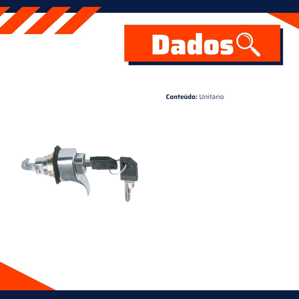Fecho do Porta-Luvas - Cromado - C/Chave - Universal - 50145