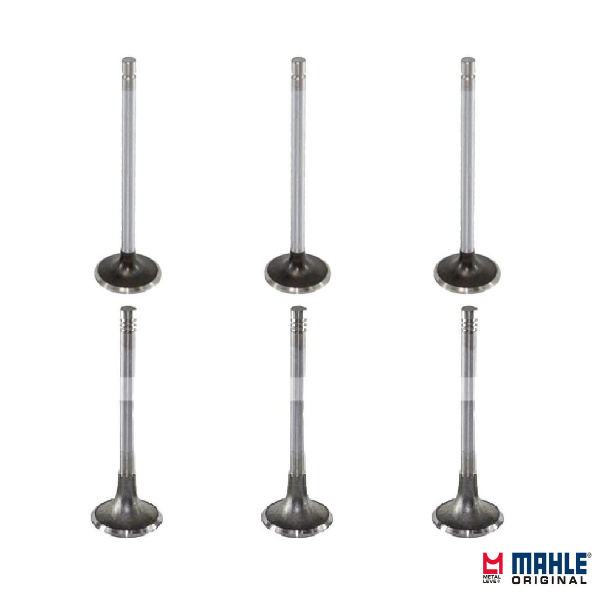 Kit com 3 Válvulas de Admissão e 3 Válvulas de Escape - Mahle Metal Leve - VA0130011 STD / VE0130010 STD