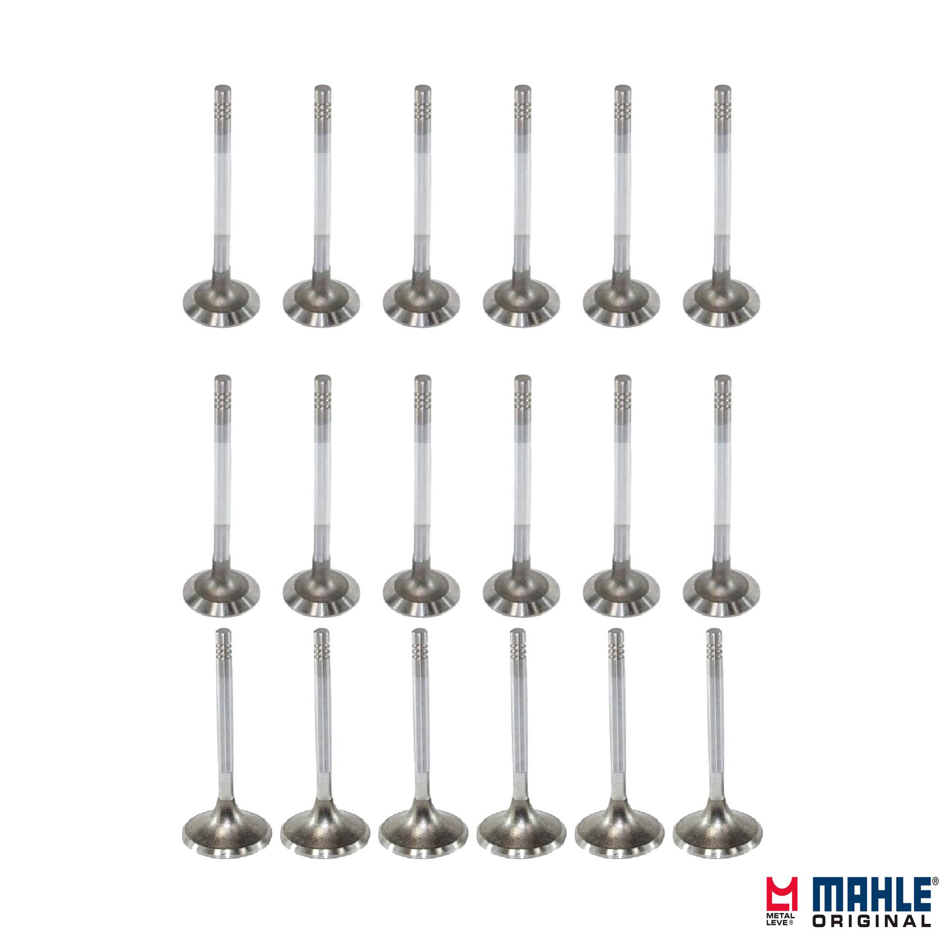 Kit com 12 Válvulas de Admissão e 6 Válvulas de Escape - Mahle Metal Leve - VA0130277 STD / VE0130278 STD