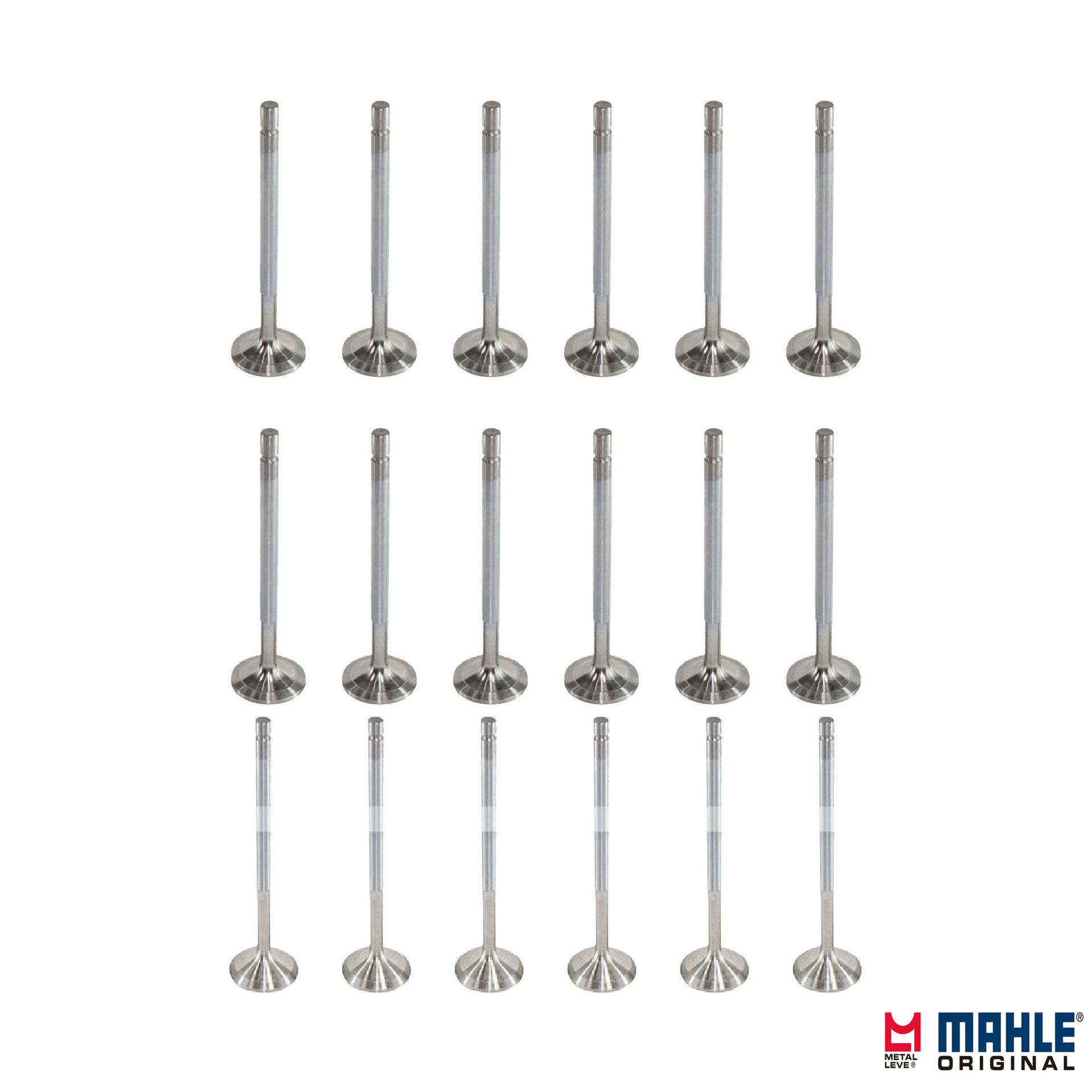 Kit com 12 Válvulas de Admissão e 6 Válvulas de Escape - Mahle Metal Leve - VA0480244 STD / VE0480245 STD
