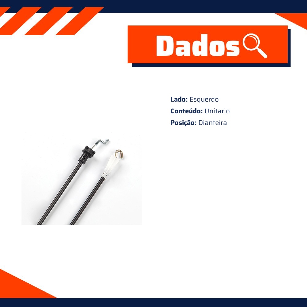 Cabo da Fechadura da Porta para Volkswagen Gol e Parati - Universal Automotive - 21337