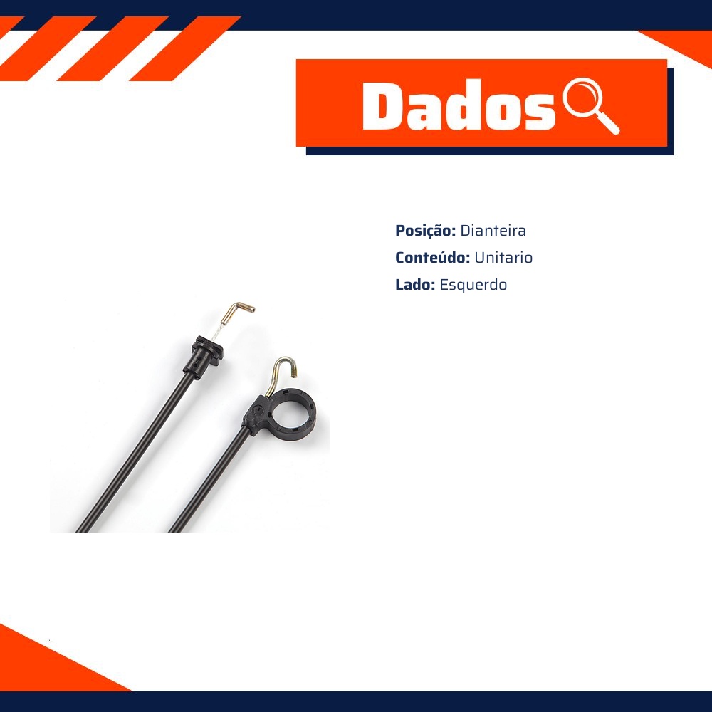 Cabo da Fechadura da Porta para Volkswagen Gol e Parati - Universal Automotive - 20917